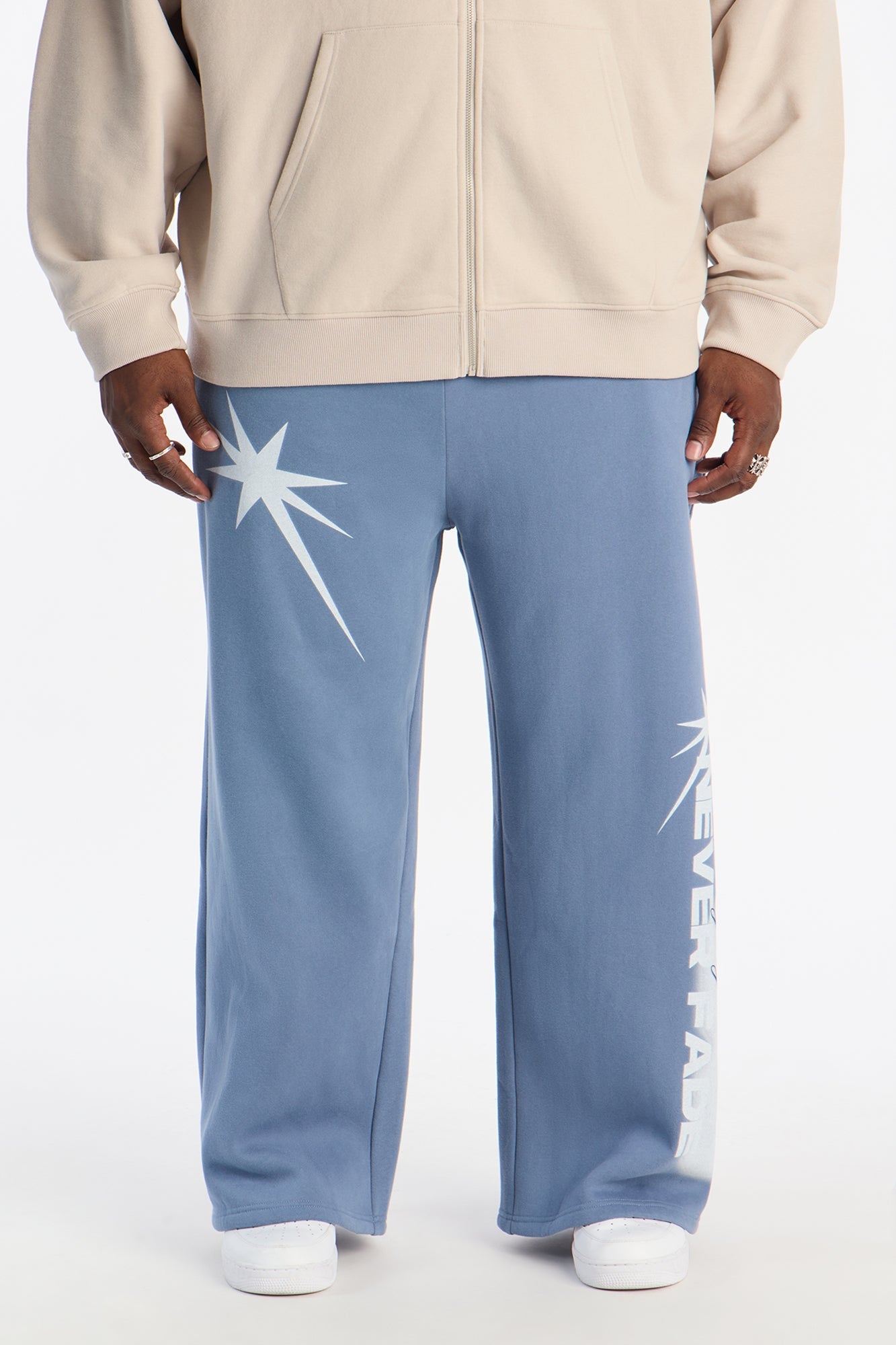 Never Fade Wide Leg Sweatpants - Navy