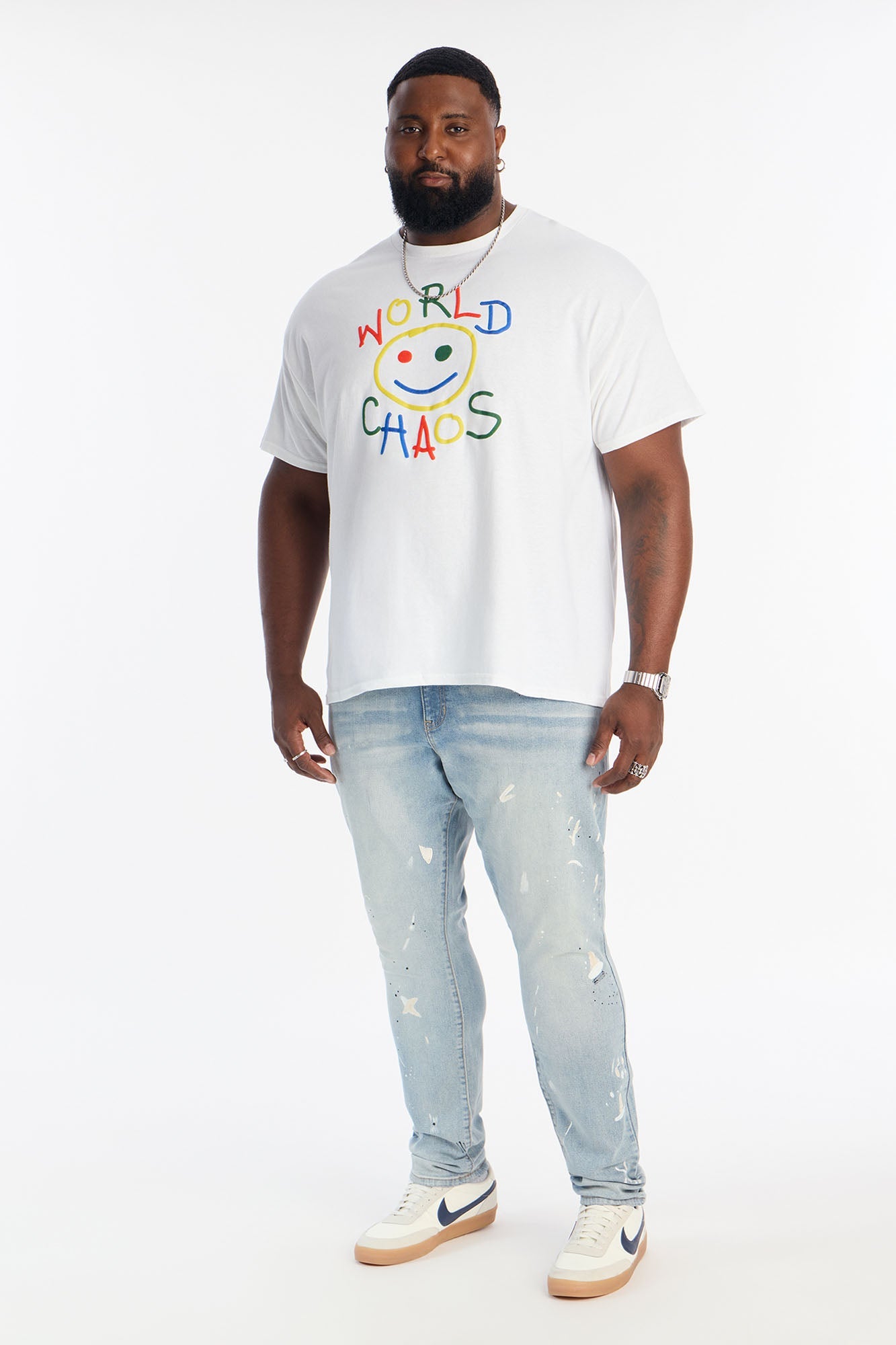 Smile For World Chaos Short Sleeve Tee - White