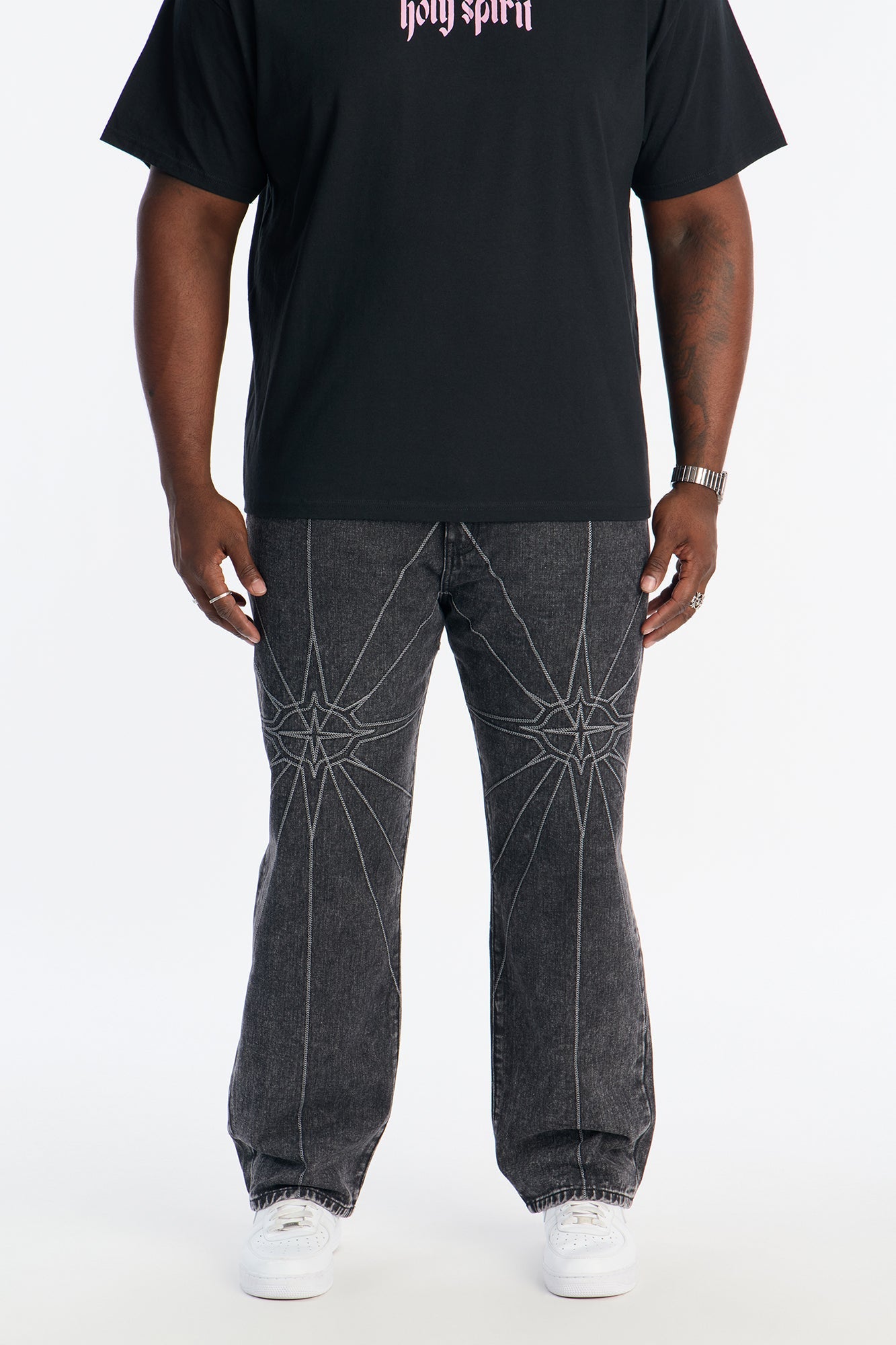 Straight Galaxy Star Jean - Black