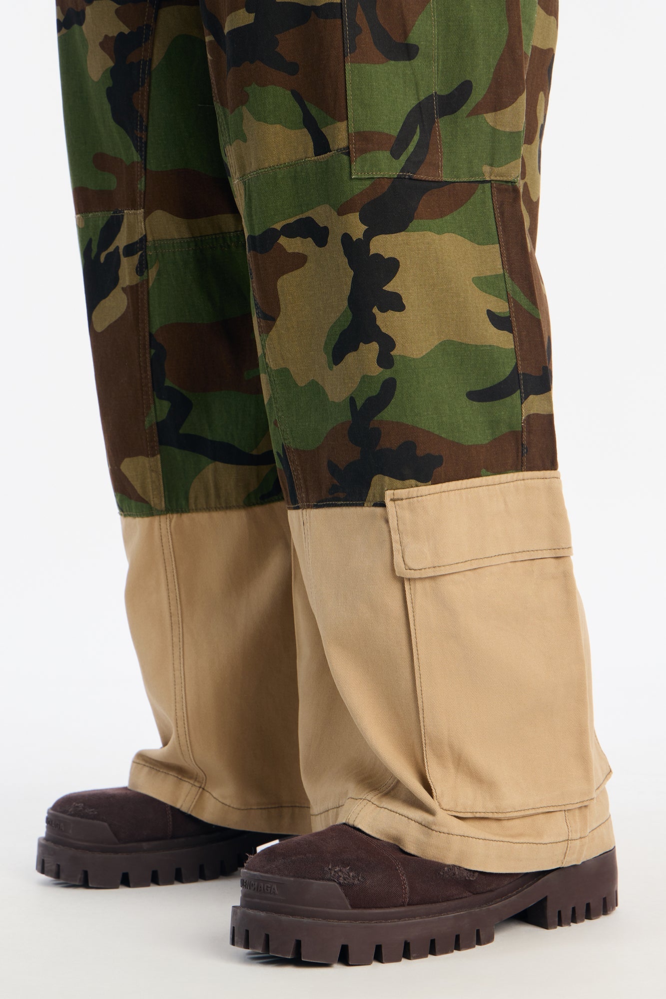 Wide Leg Mixed Worlds Combat Pant - Camouflage