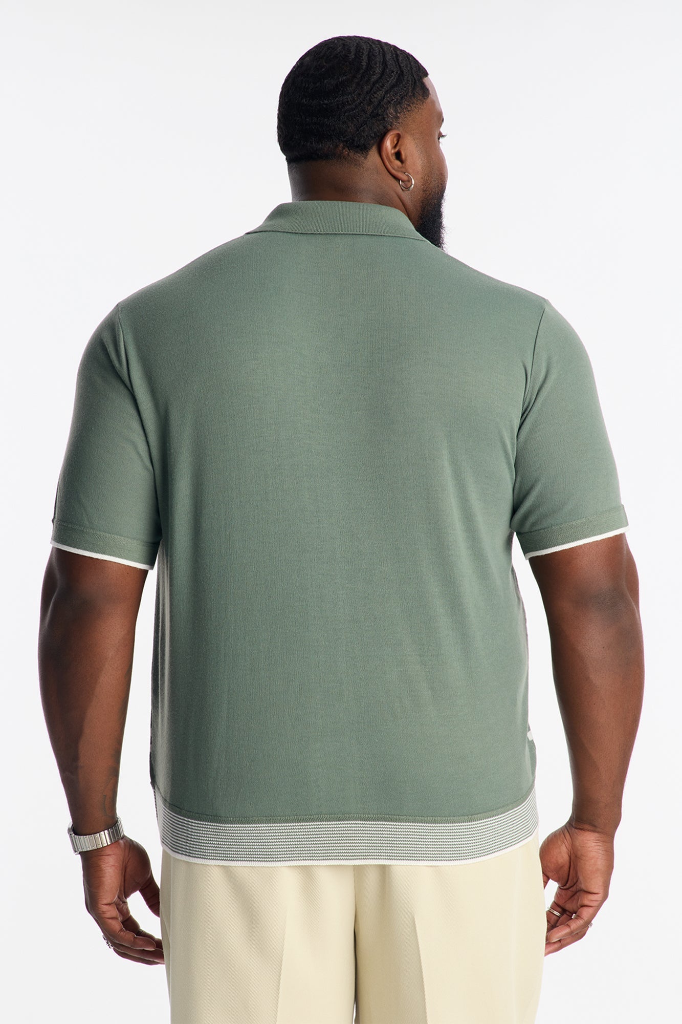 Casa Stripe Button Up - Green/combo