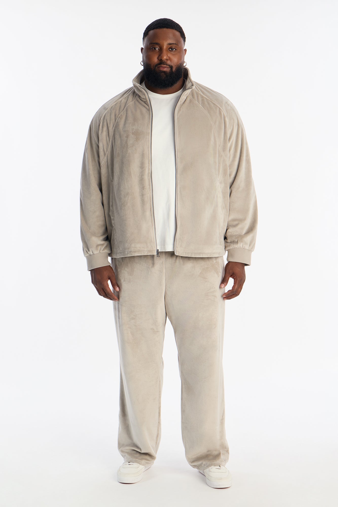Straight Velour Pant - Grey