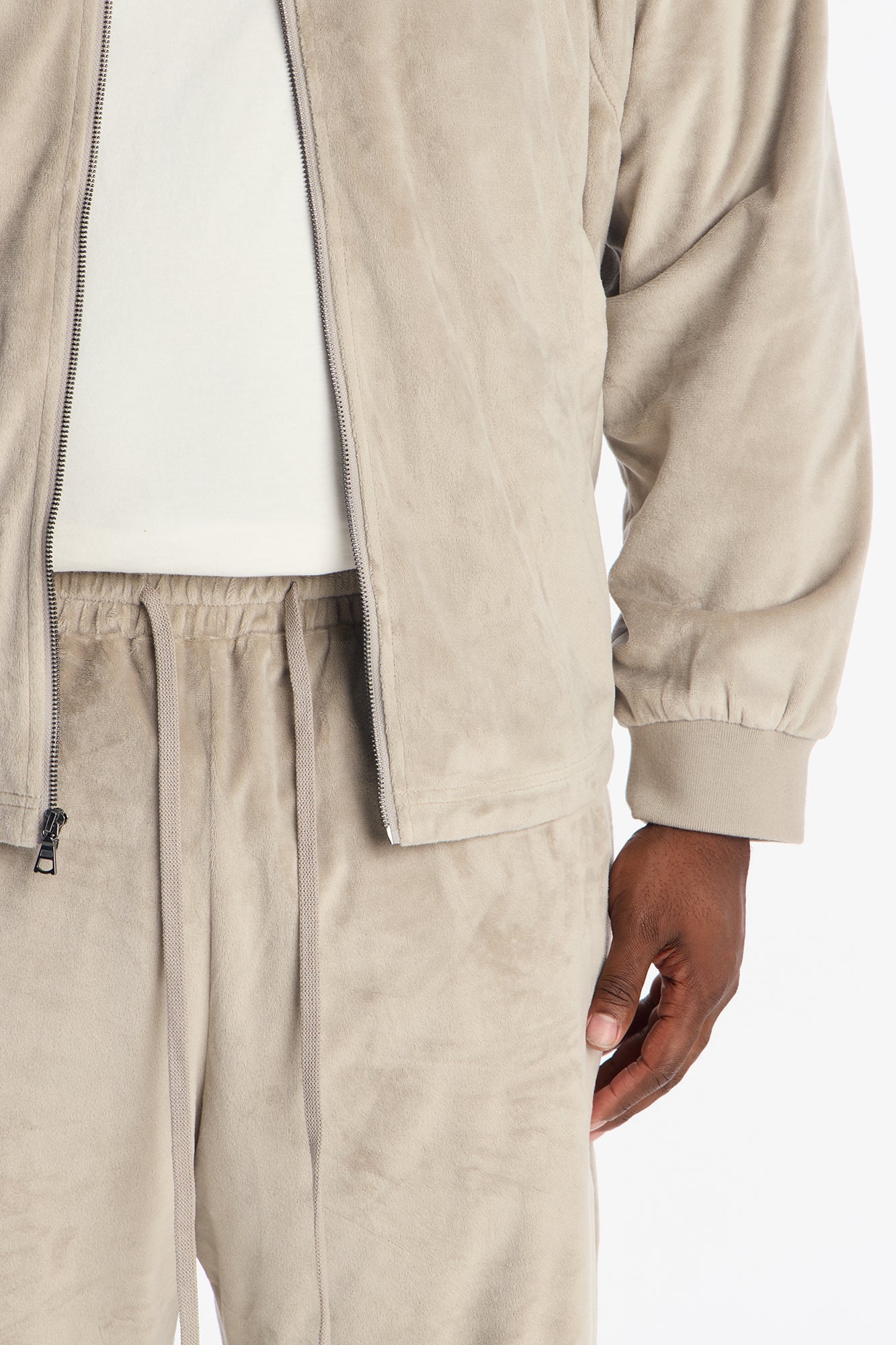Straight Velour Pant - Grey