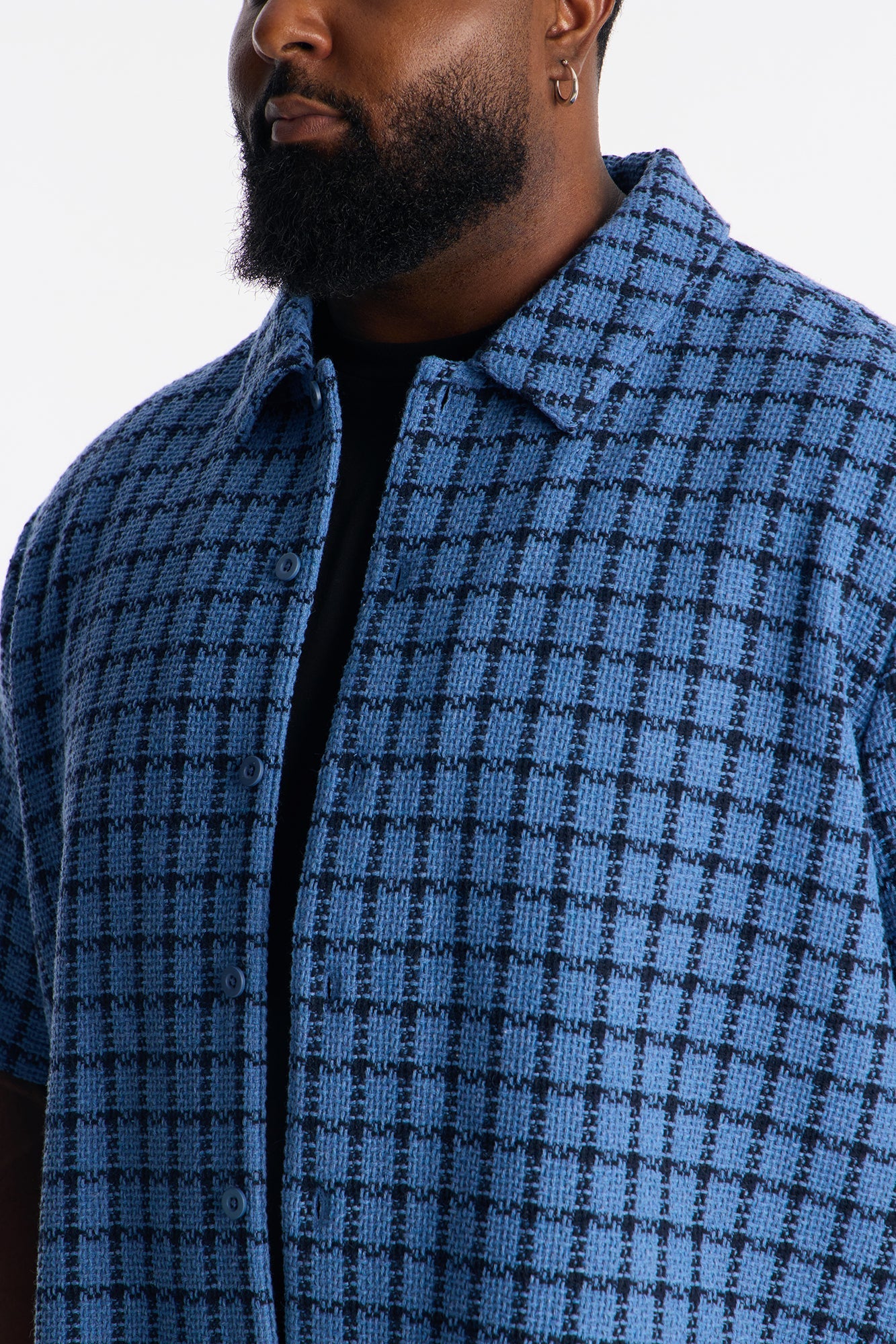 Relaxed Tweed Theory Button Up Shirt - Blue