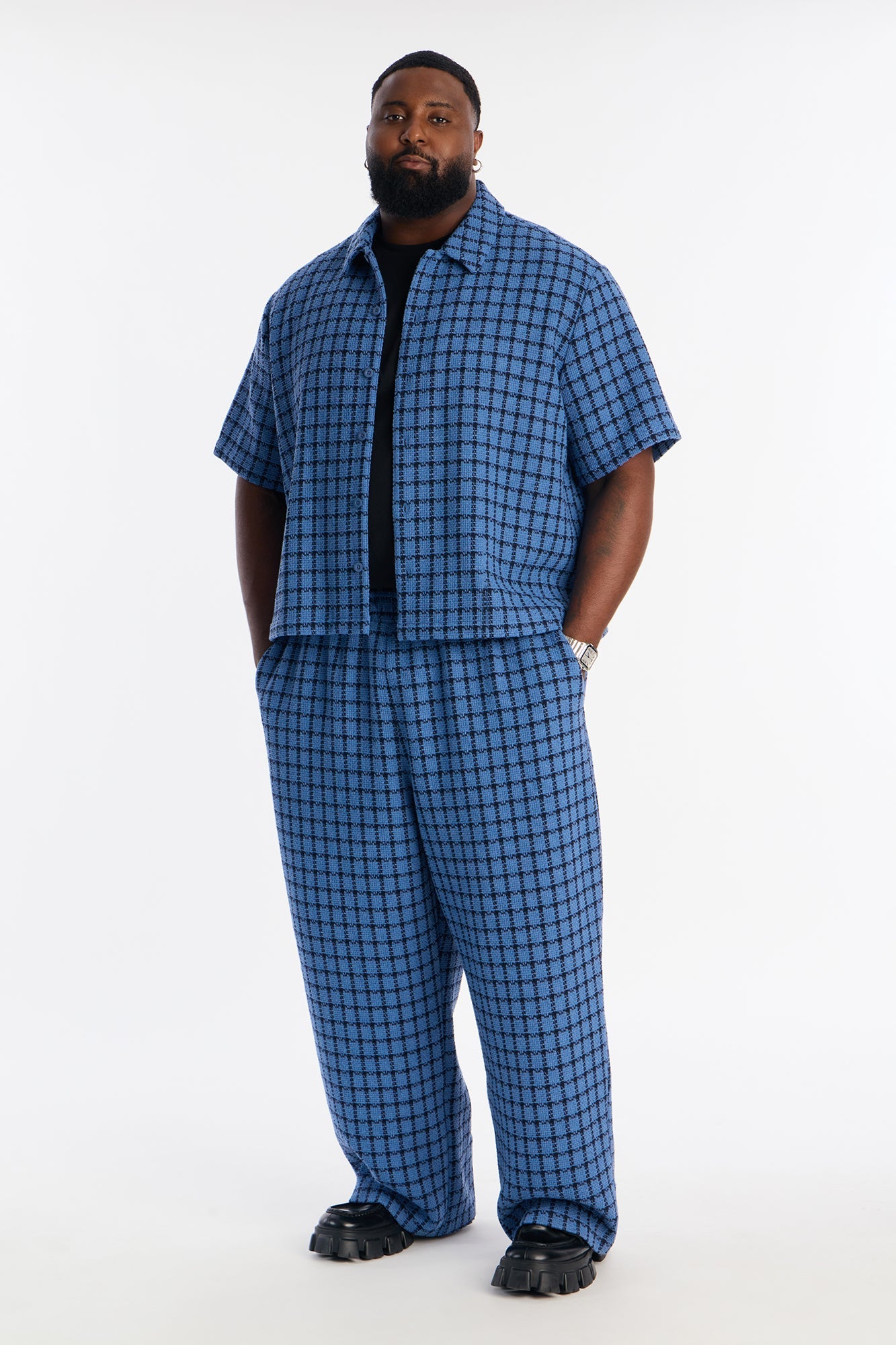 Baggy Theory Tweed Pant - Blue