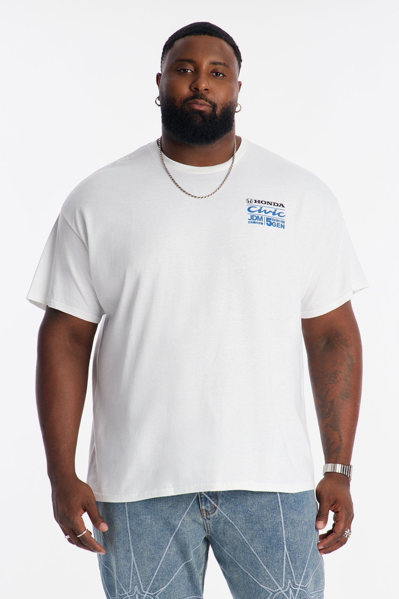 Honda Civic Hatchback JDM Short Sleeve Tee - White
