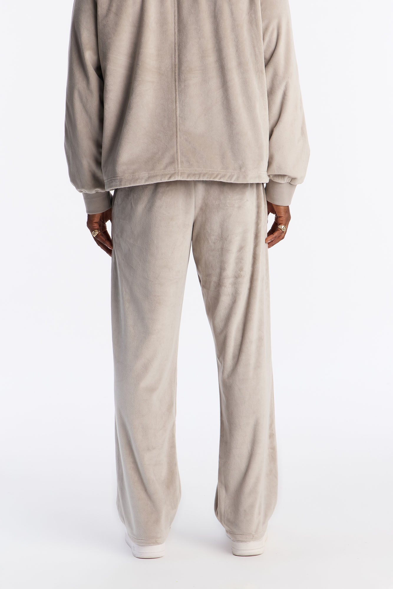 Straight Velour Pant - Grey