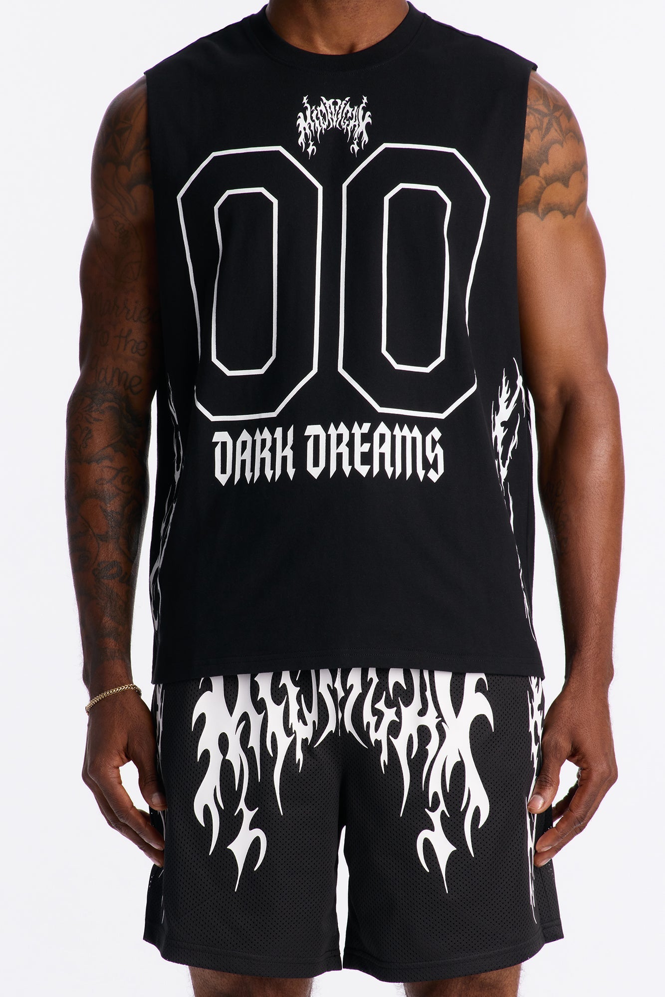 Midnight Anthem Graphic Muscle Tee - Black/combo