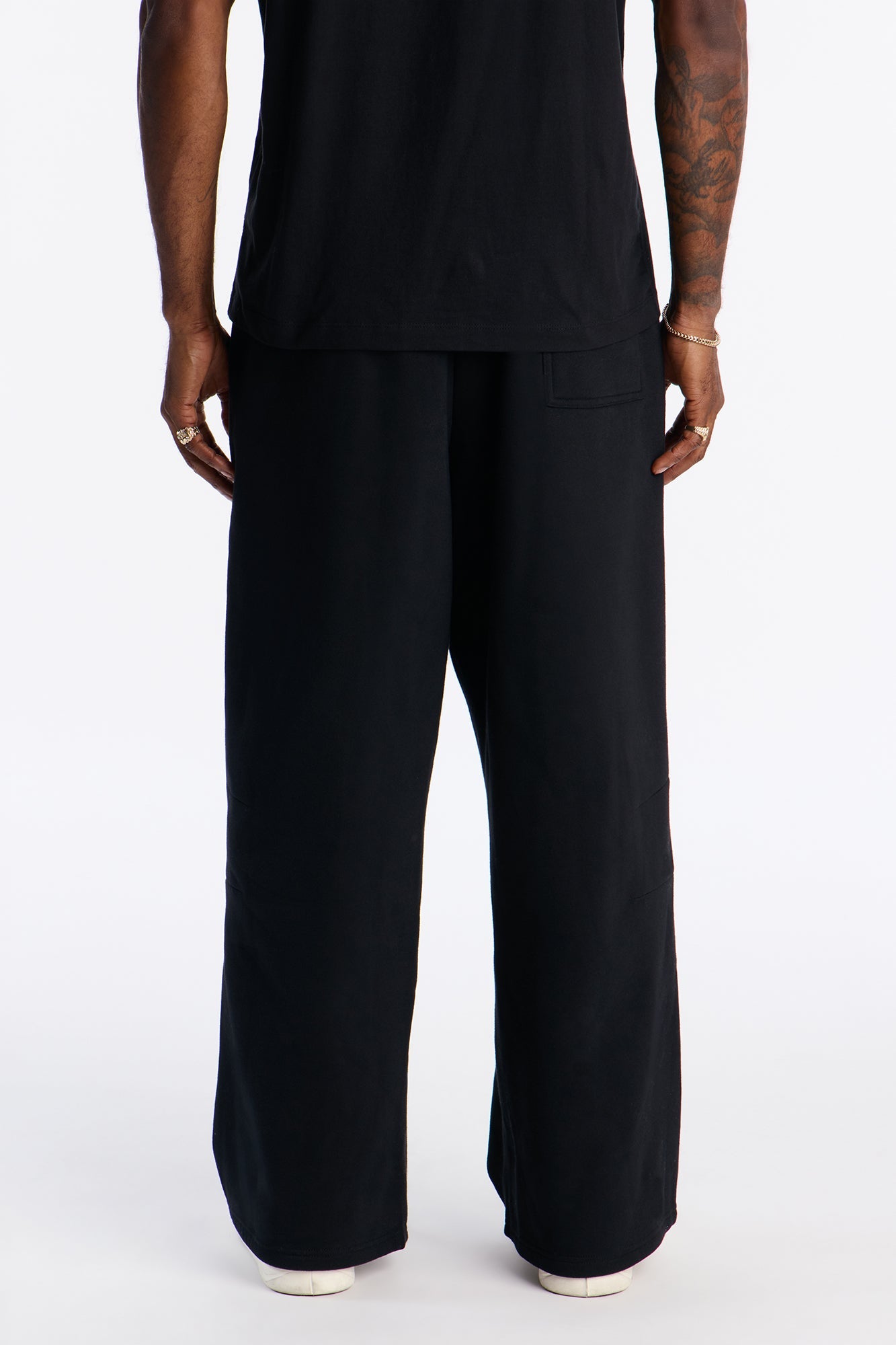 Vintage Wear Wide Leg Sweatpants - Black