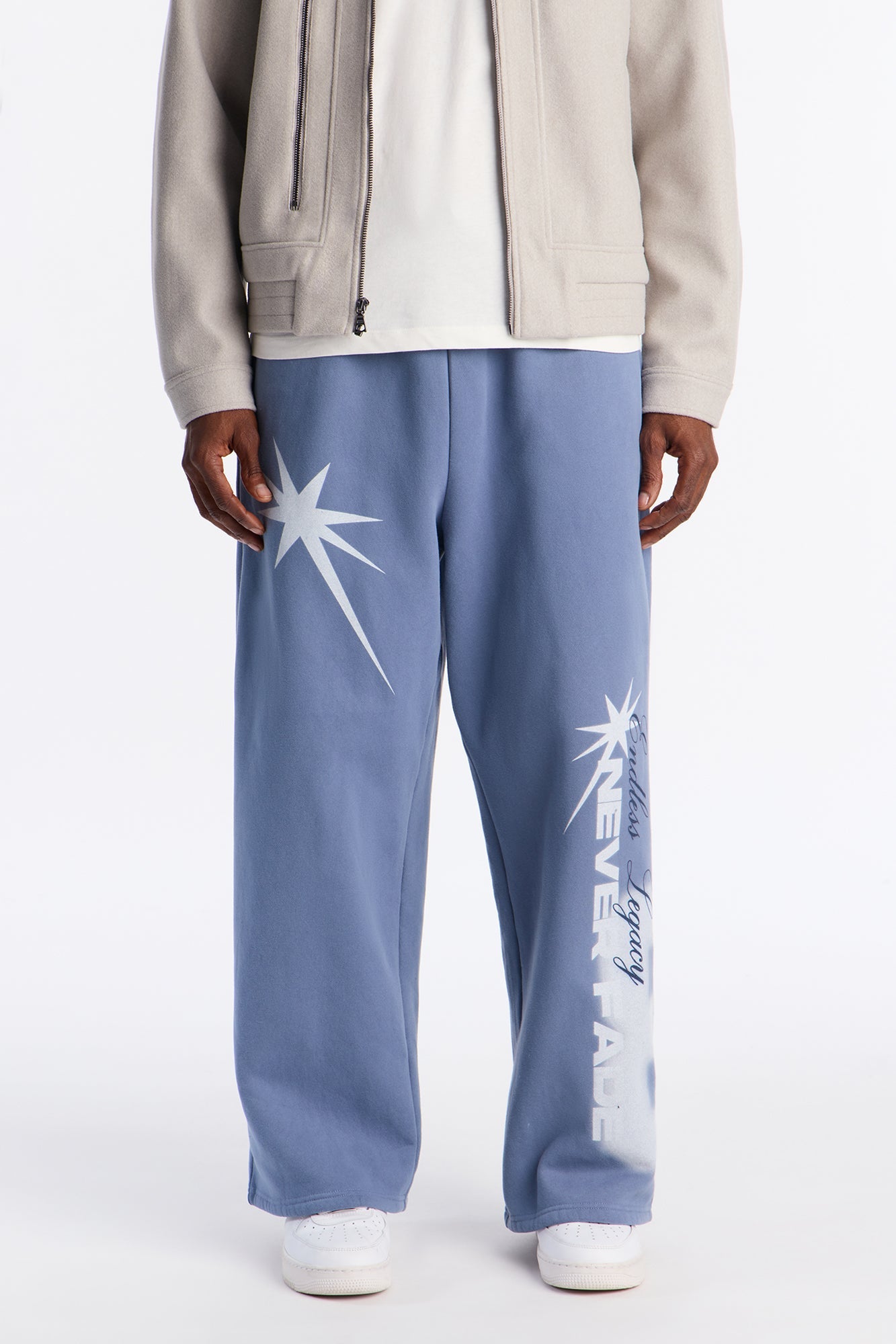 Never Fade Wide Leg Sweatpants - Navy