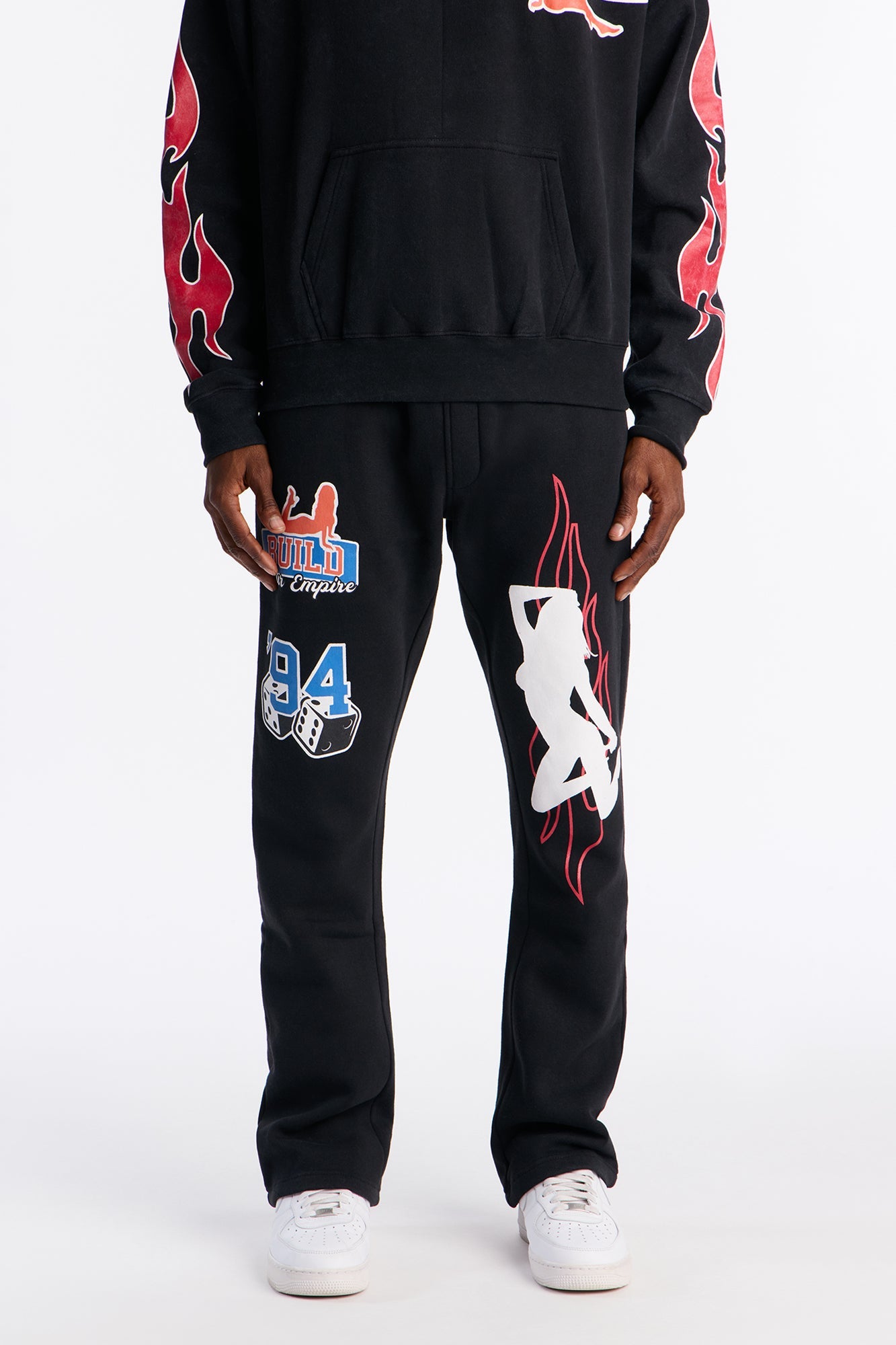 Build Your Empire 94 Flare Sweatpant - Black