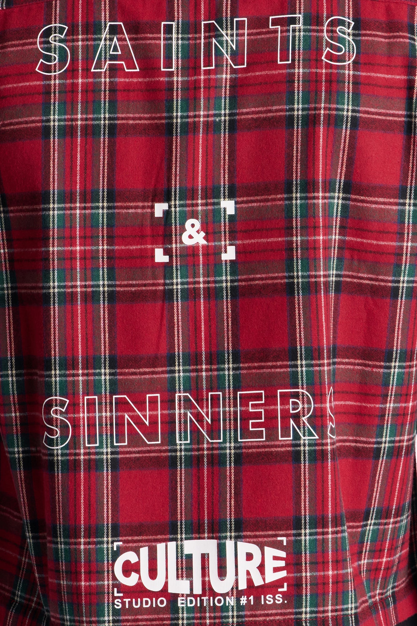 Cropped Culture Plaid Button Up Shirt - Red