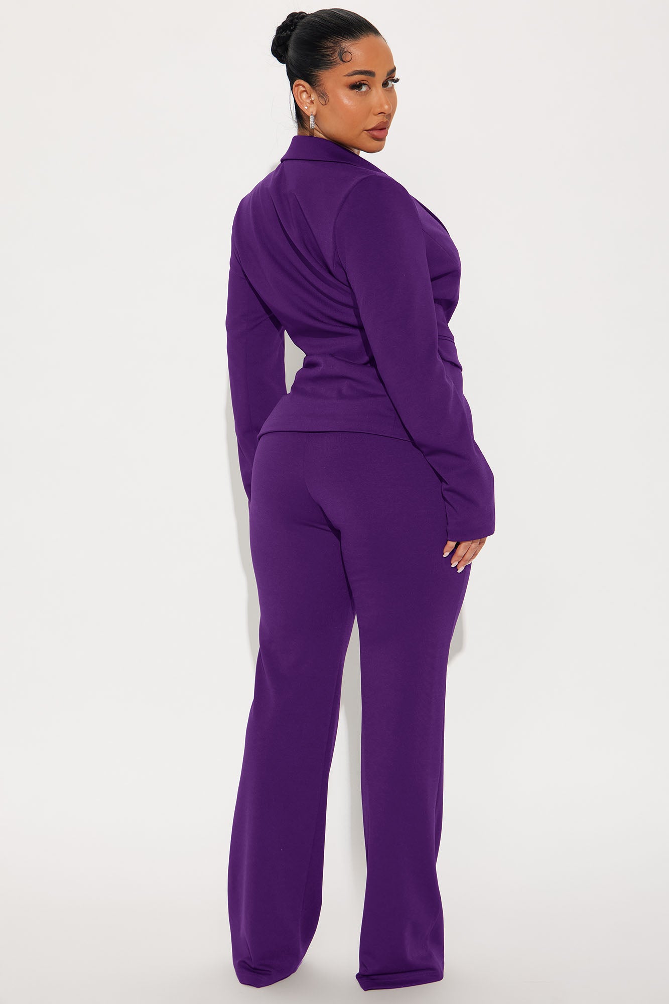 Business Per Usual Blazer Pant Set - Plum