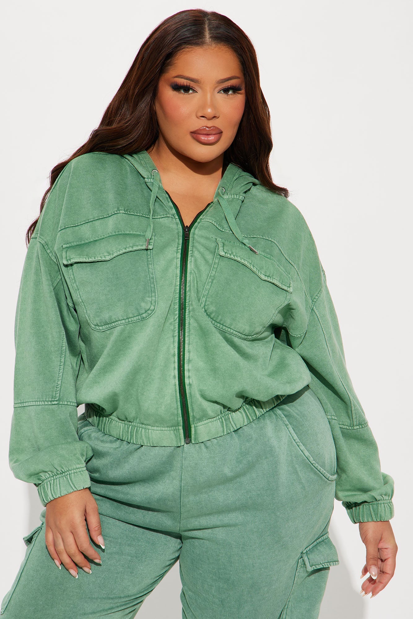 Fiona Fleece Lounge Jacket - Green