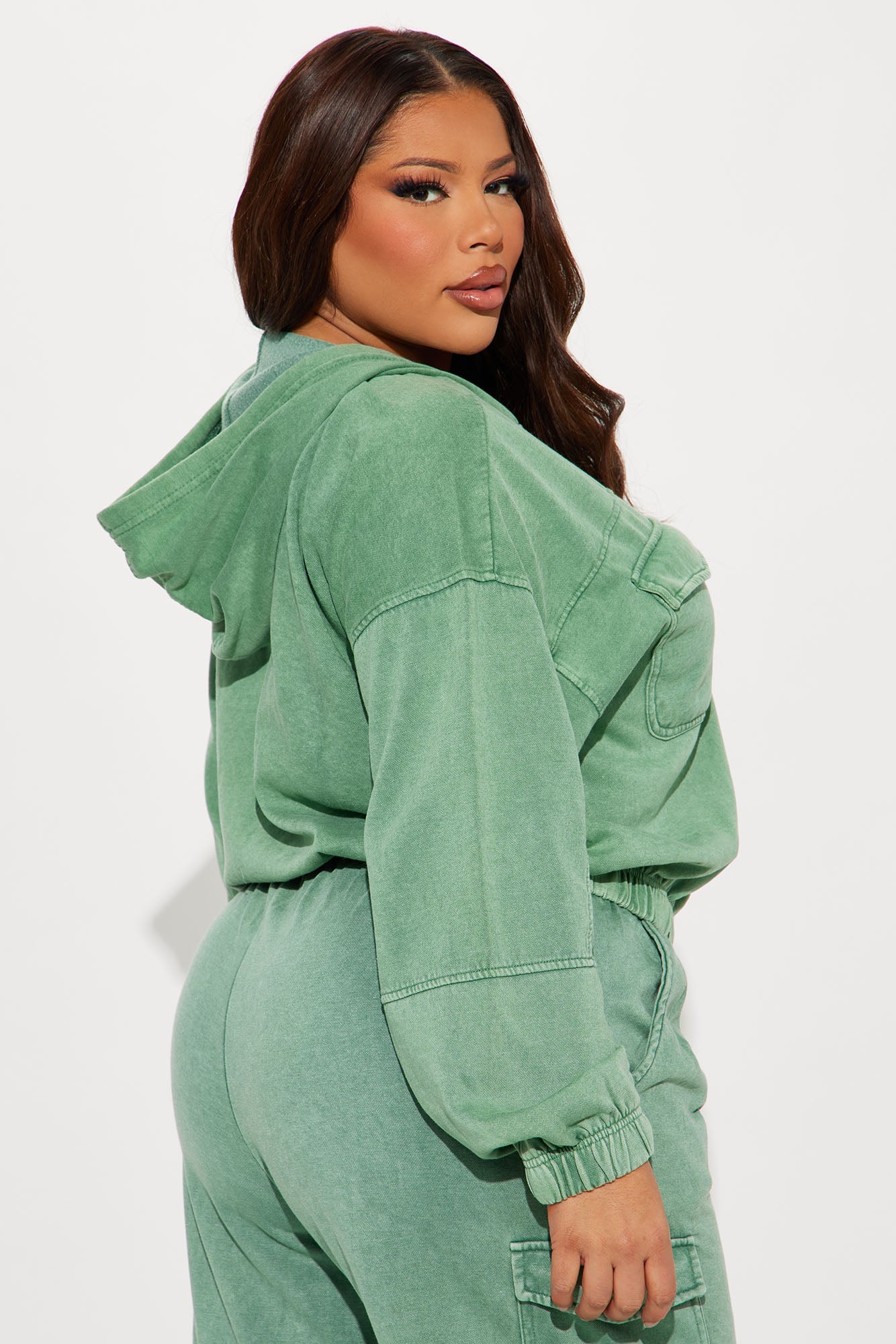 Fiona Fleece Lounge Jacket - Green
