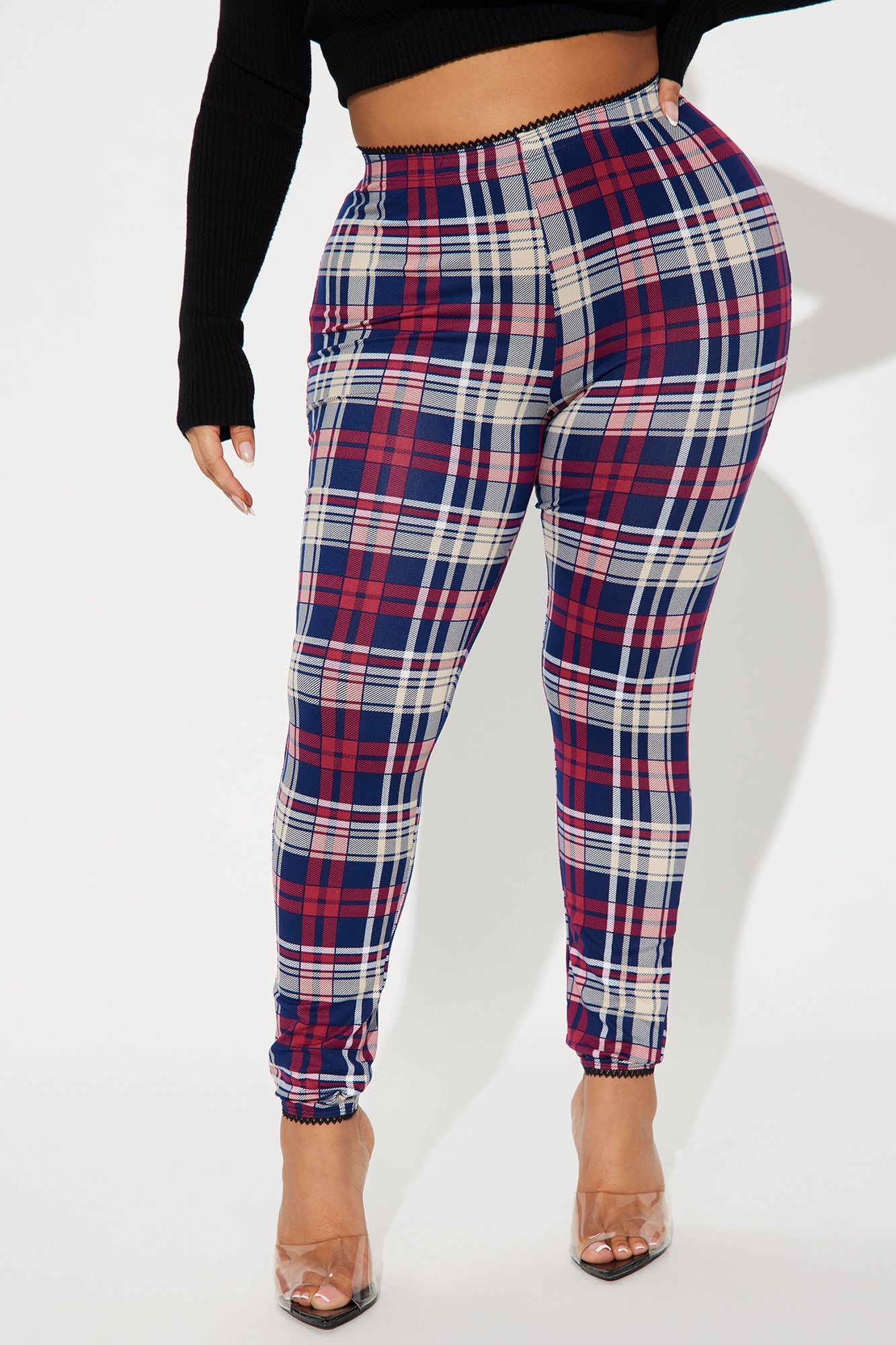 Camryn Plaid Legging - Magenta/combo
