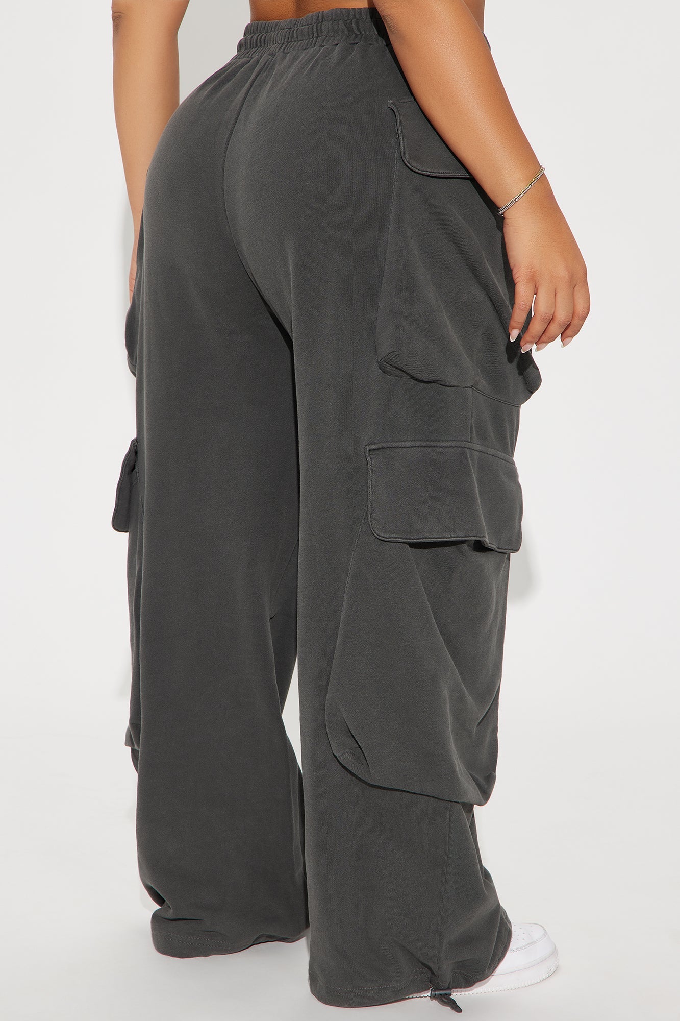 Kayla Cargo Sweatpants - Charcoal
