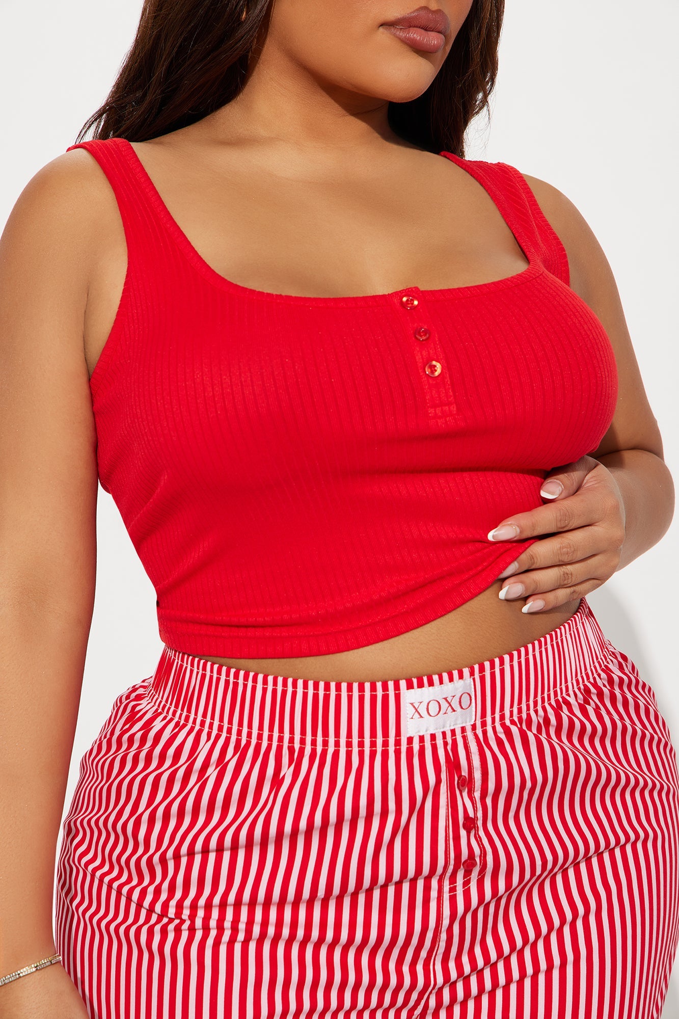 XOXO PJ Boxer Short Set - Red/combo