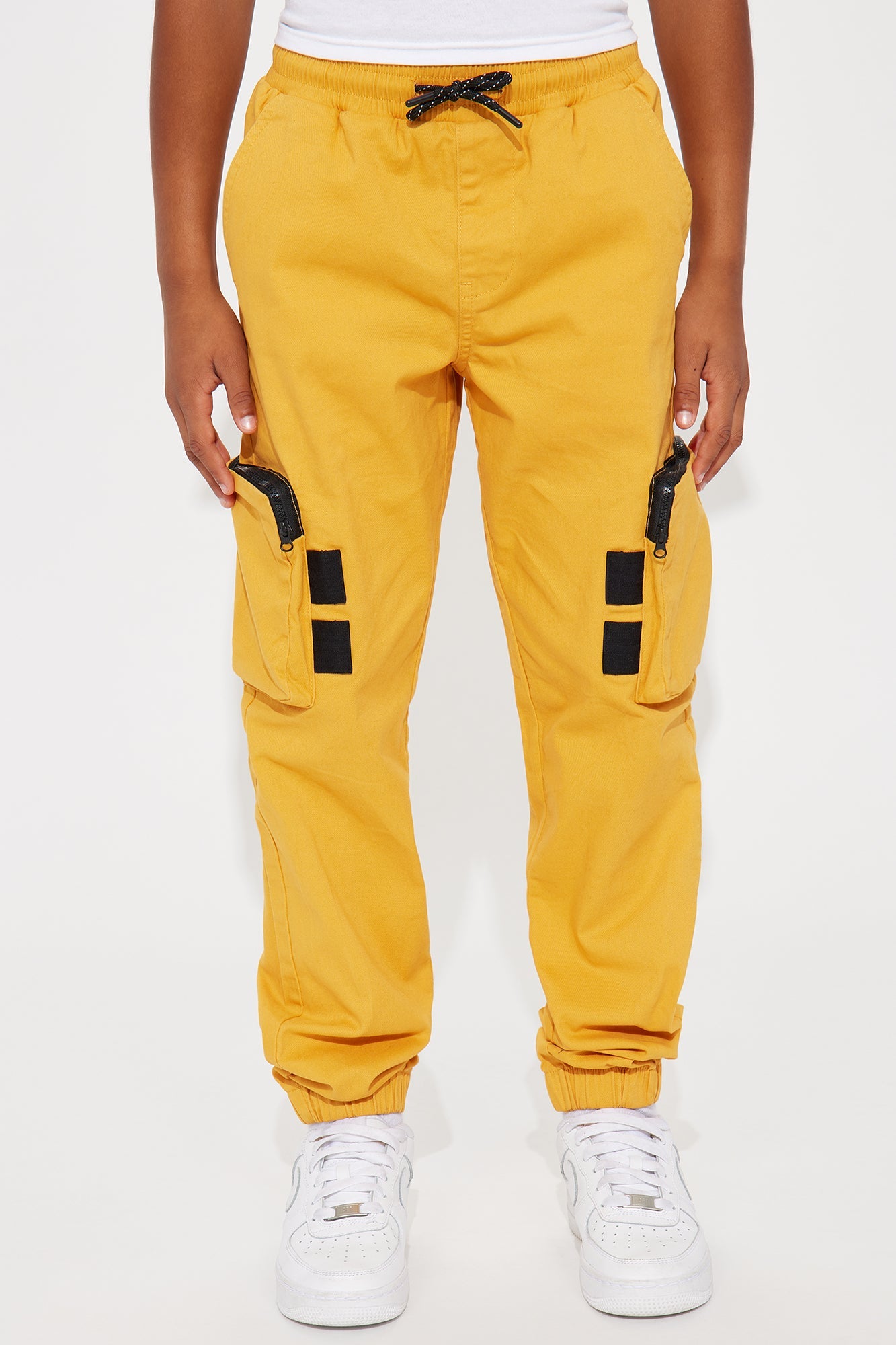 Mini Tough Is My Middle Name Cargo Twill Jogger Pant - Mustard