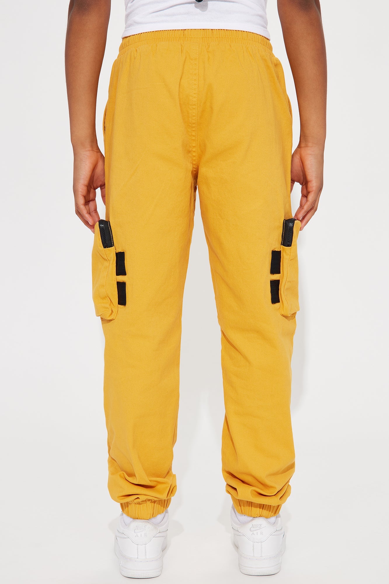 Mini Tough Is My Middle Name Cargo Twill Jogger Pant - Mustard