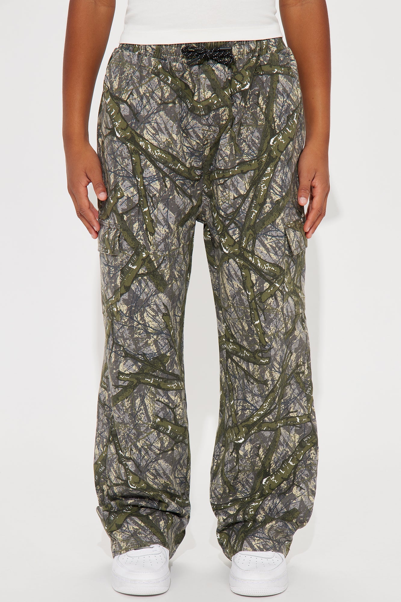 Mini Camo Squad Print Cargo Twill Pant - Olive