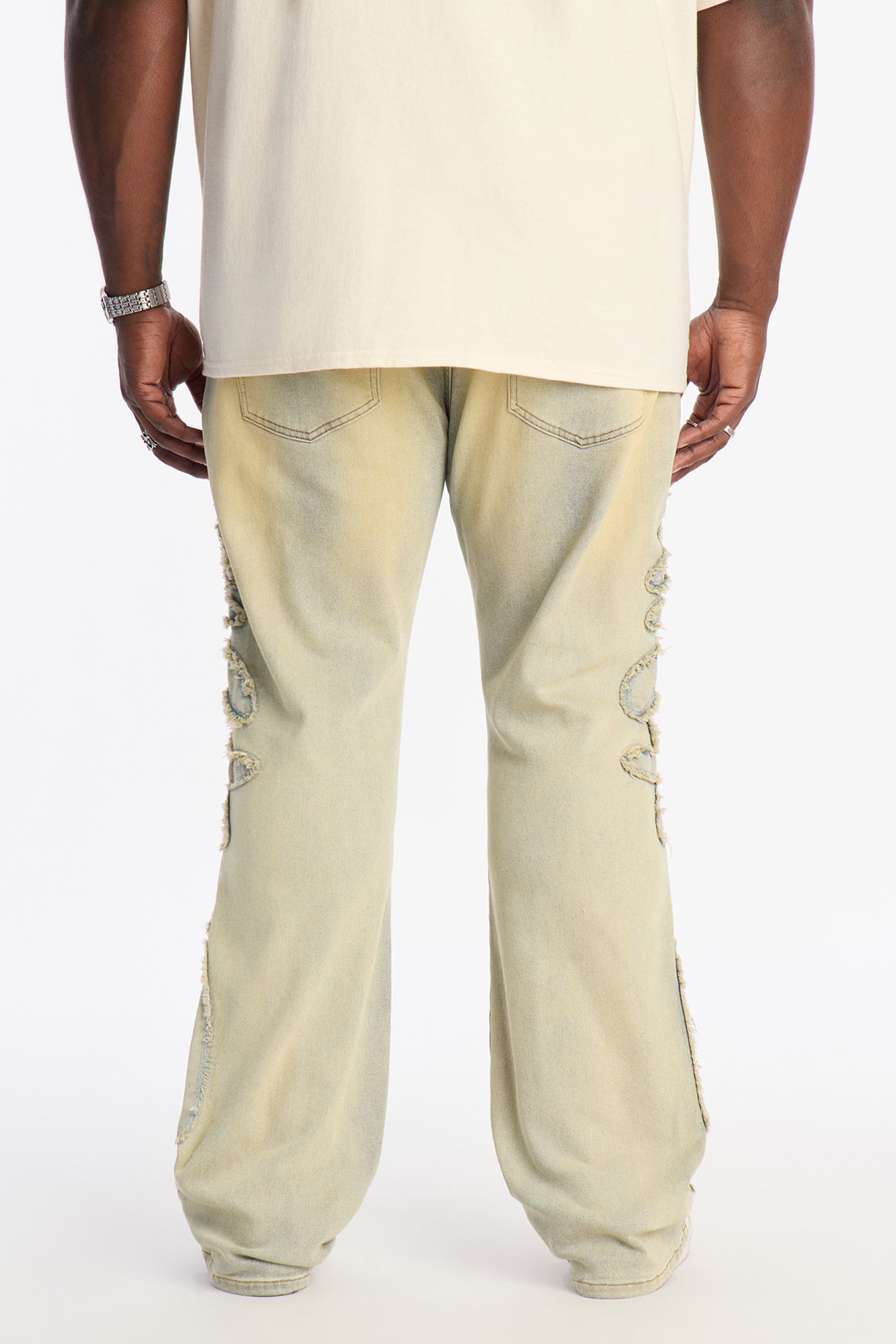 Stacked Skinny Flare Frayed Jean - Vintage Wash