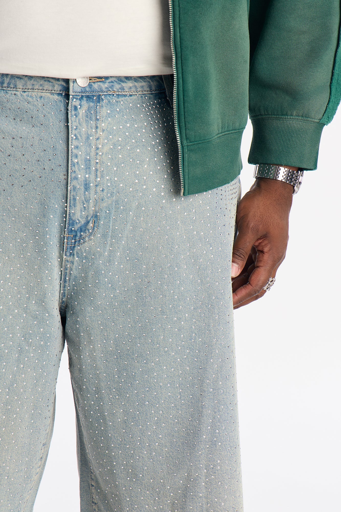 Baggy All Gem Denim Short - Light Blue Wash