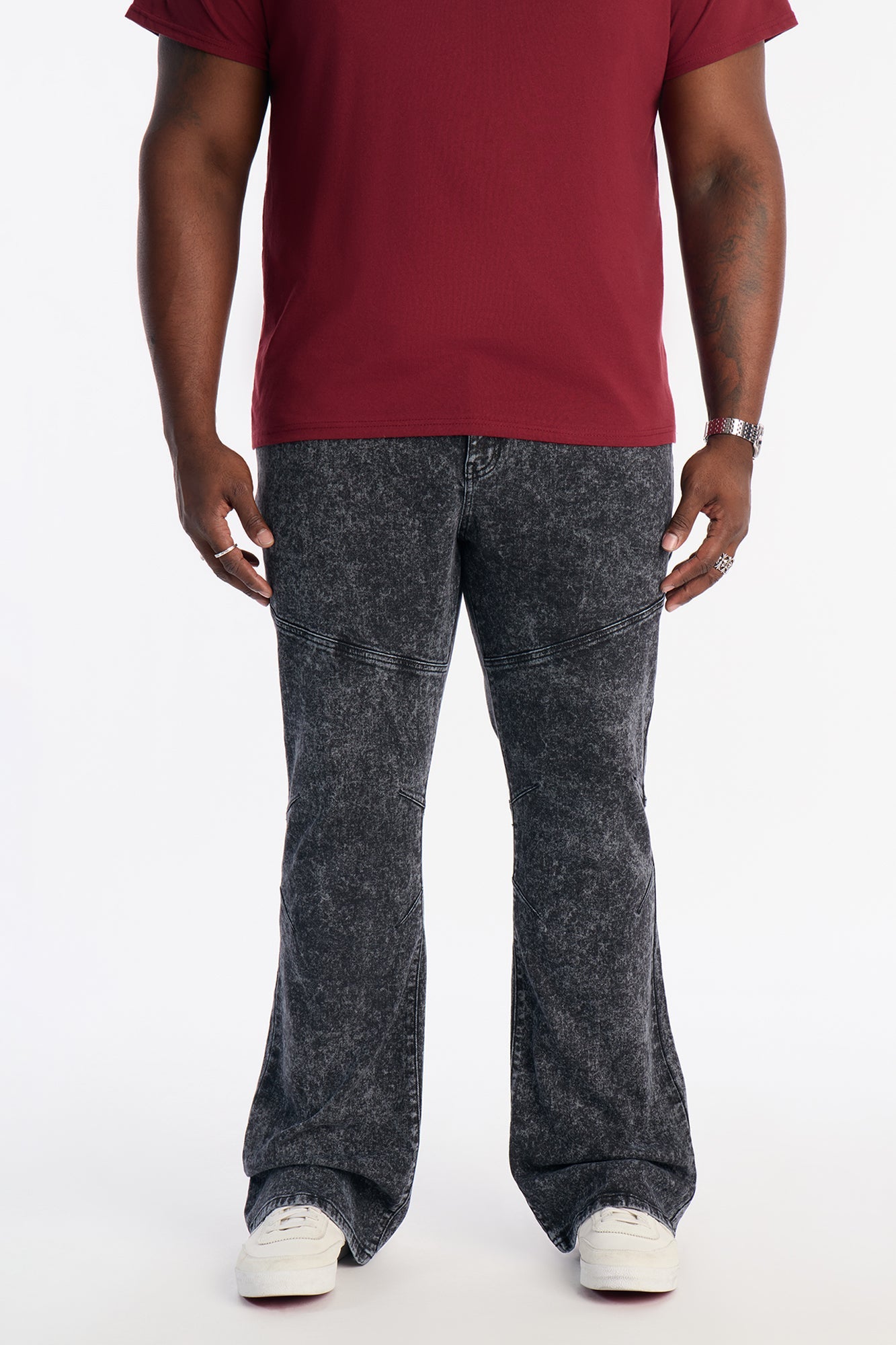 Stacked Skinny Flare Throttle Jean - Black Wash
