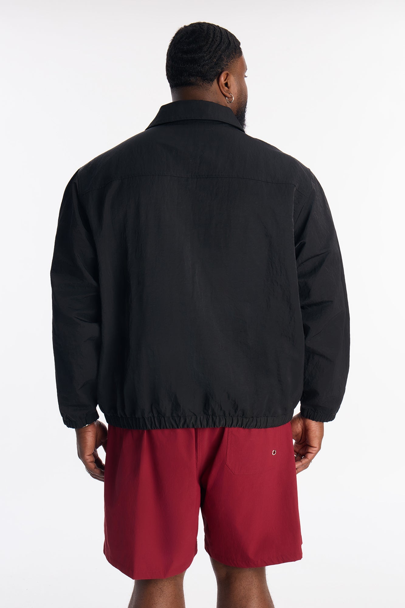 Collared Tech Optics Pull Over Jacket - Black