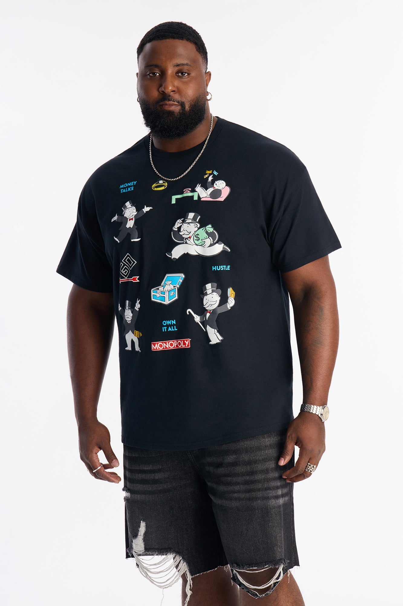 Monopoly Money Talks Short Sleeve Tee - Black