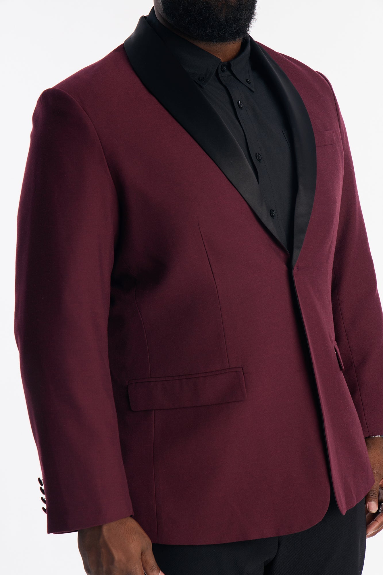 Belcourt Shawl Collar Blazer - Burgundy