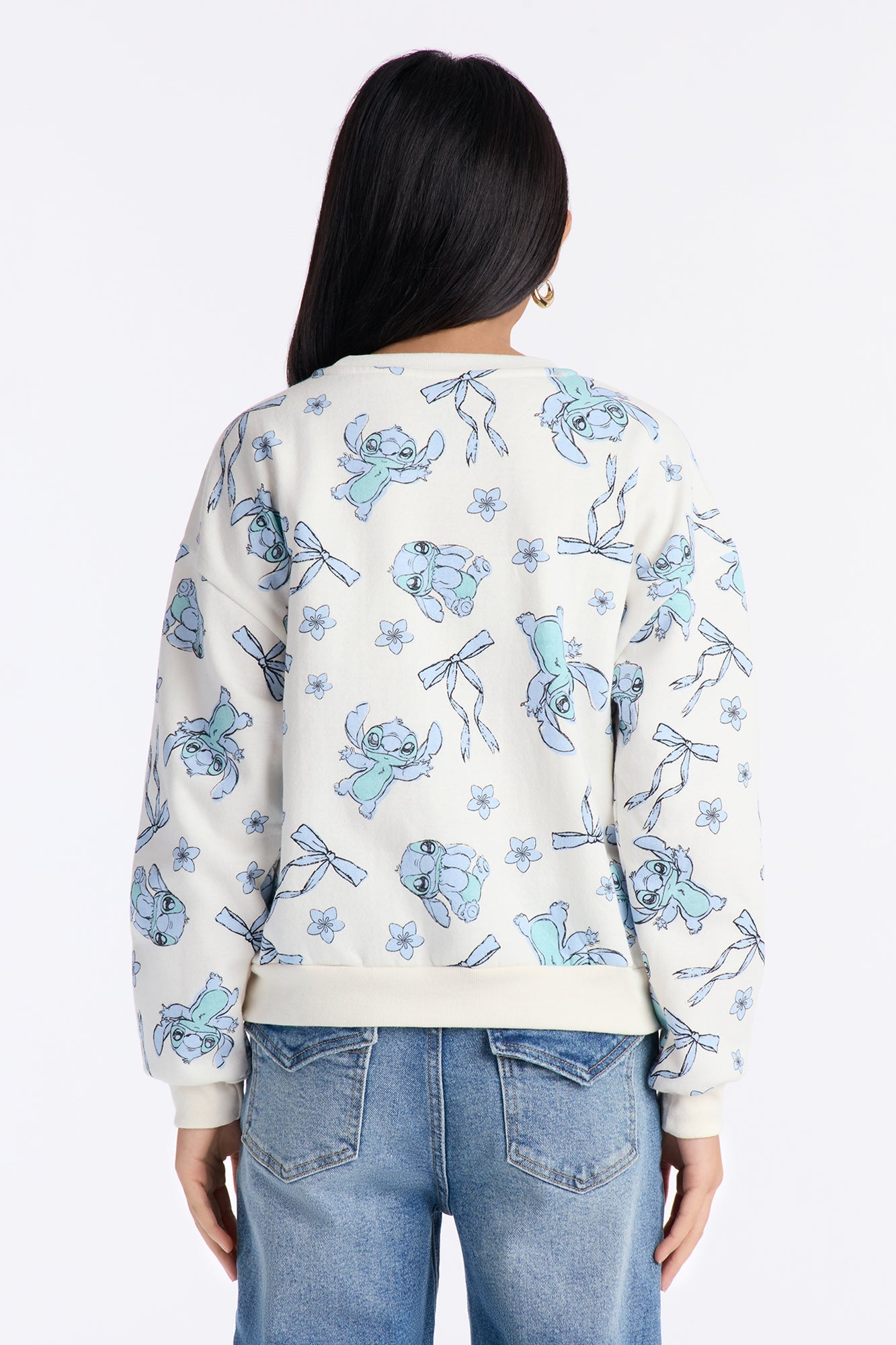 Mini Stitch And Bows Crew Neck - Off White