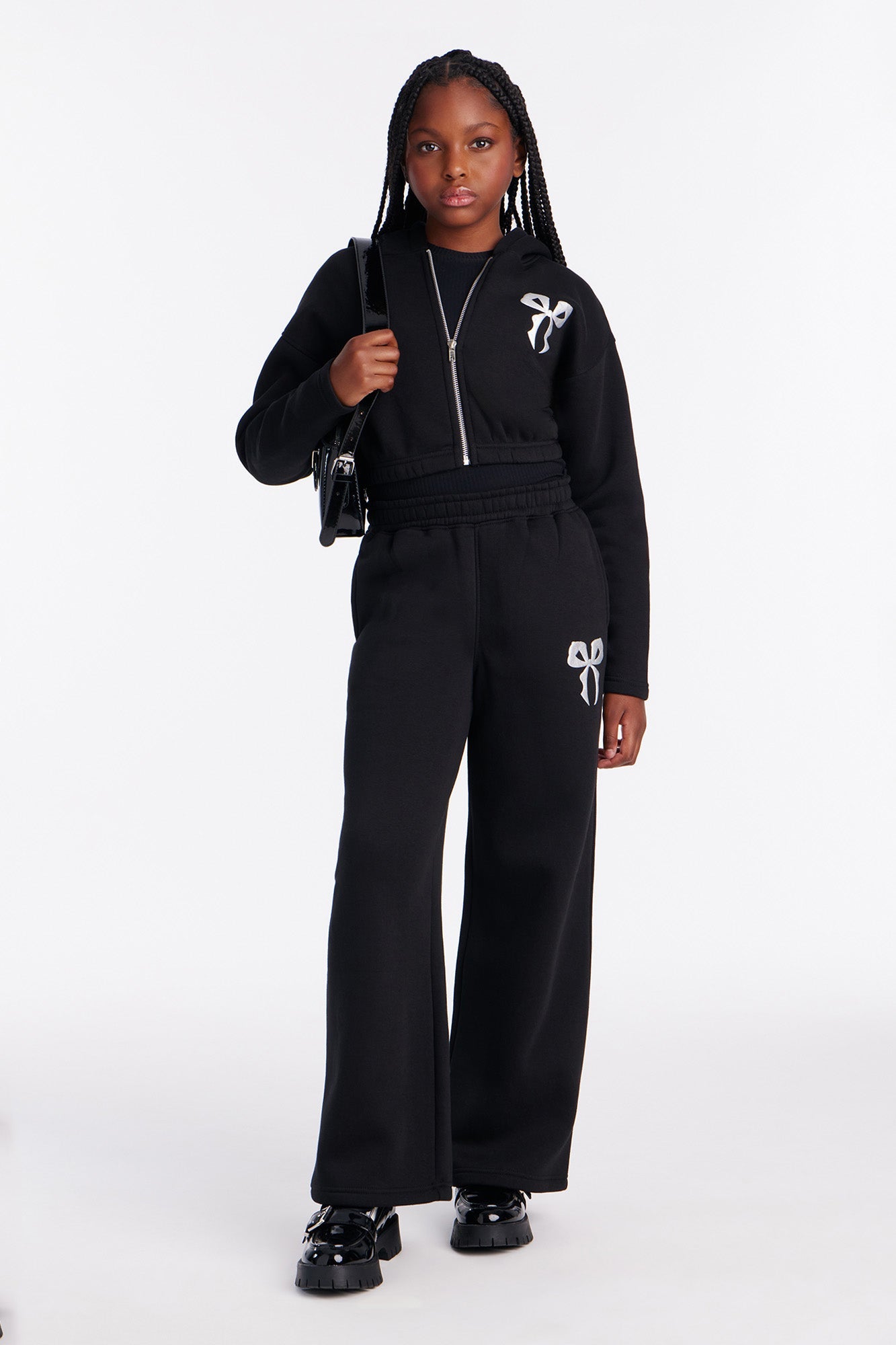 Mini Coquette Season Fleece Hoodie - Black