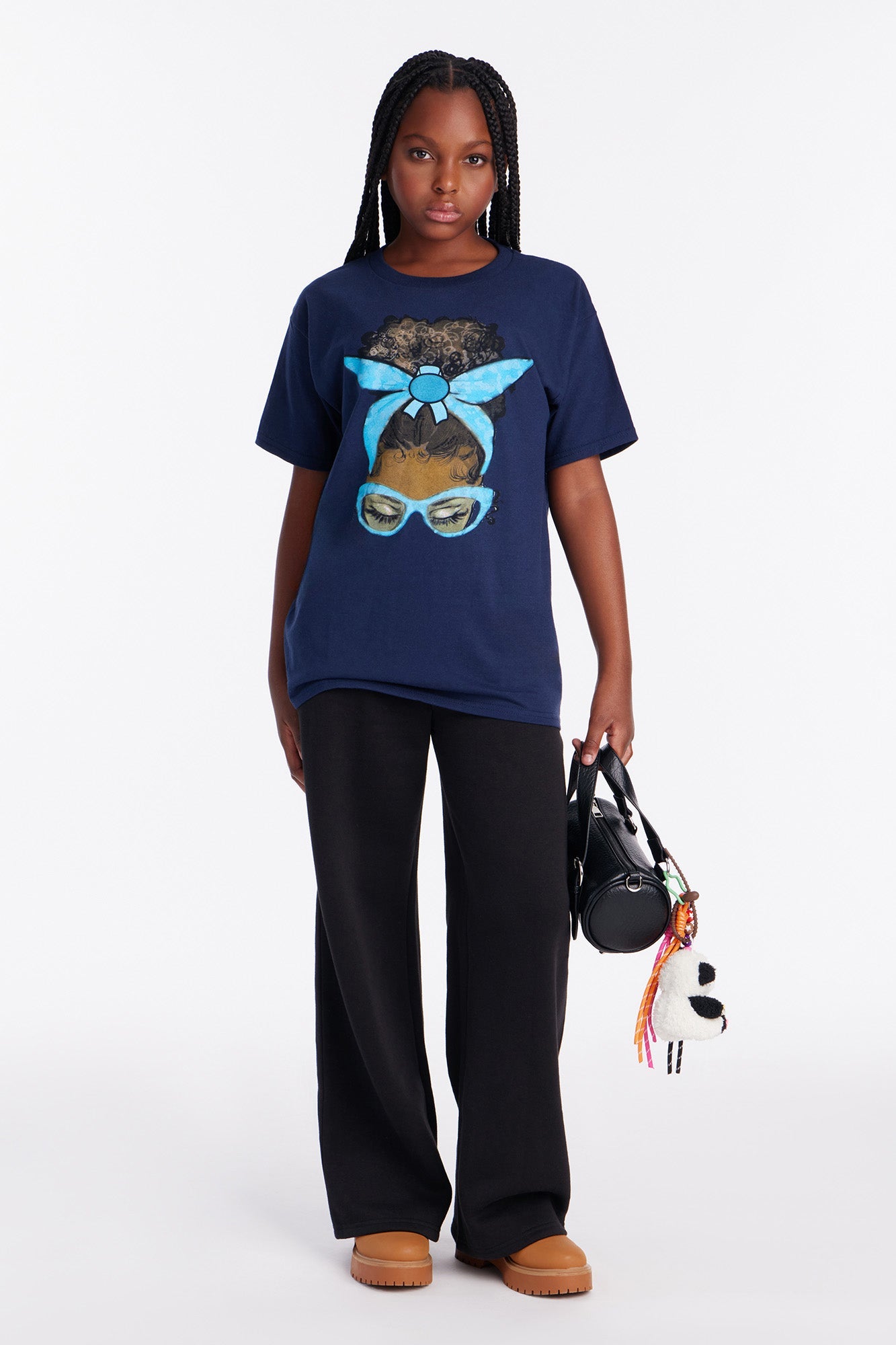 Mini Beauty And Brains T-Shirt - Navy