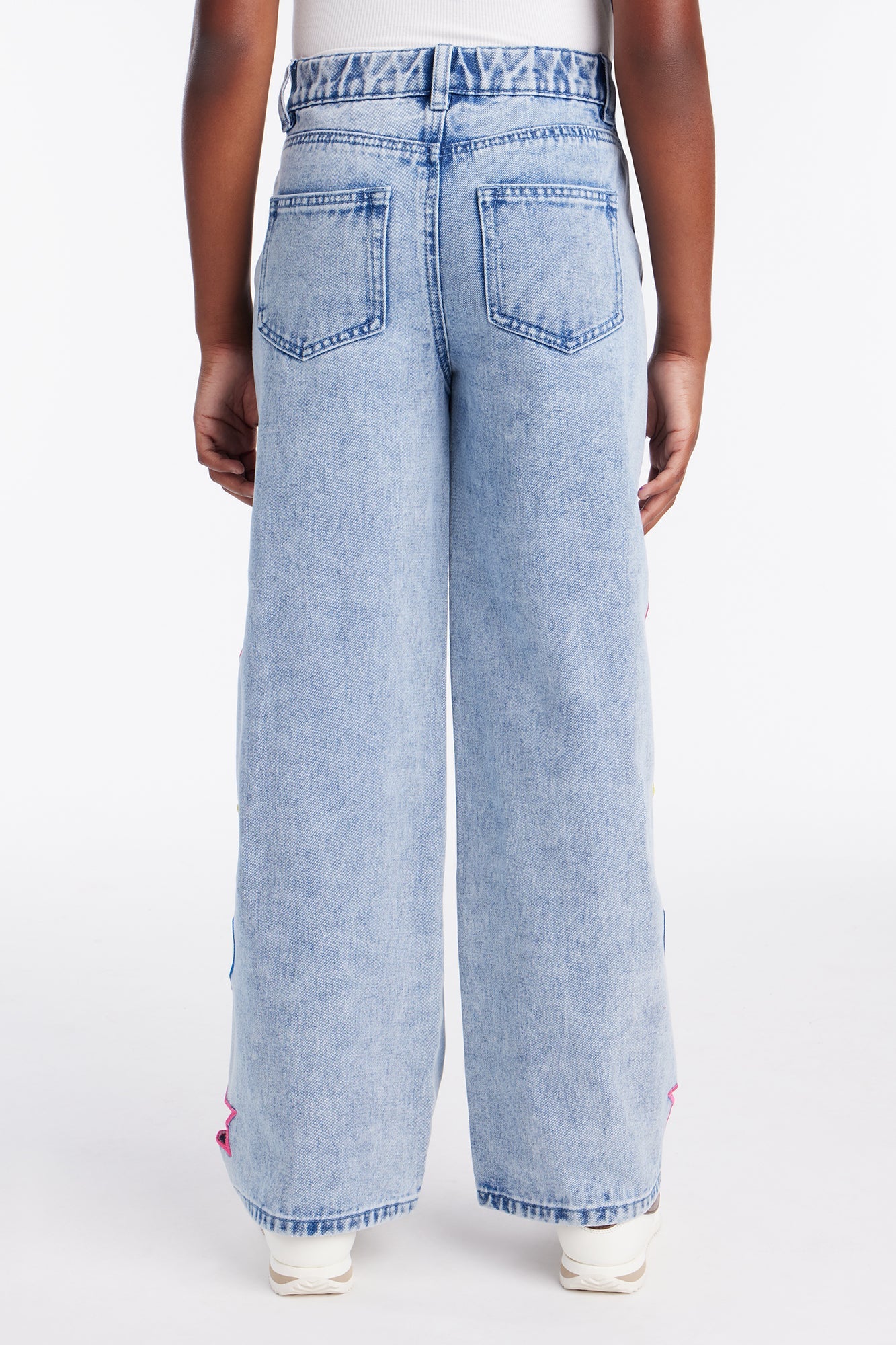 Mini Lovely Star Wide Leg Jeans - Light Wash
