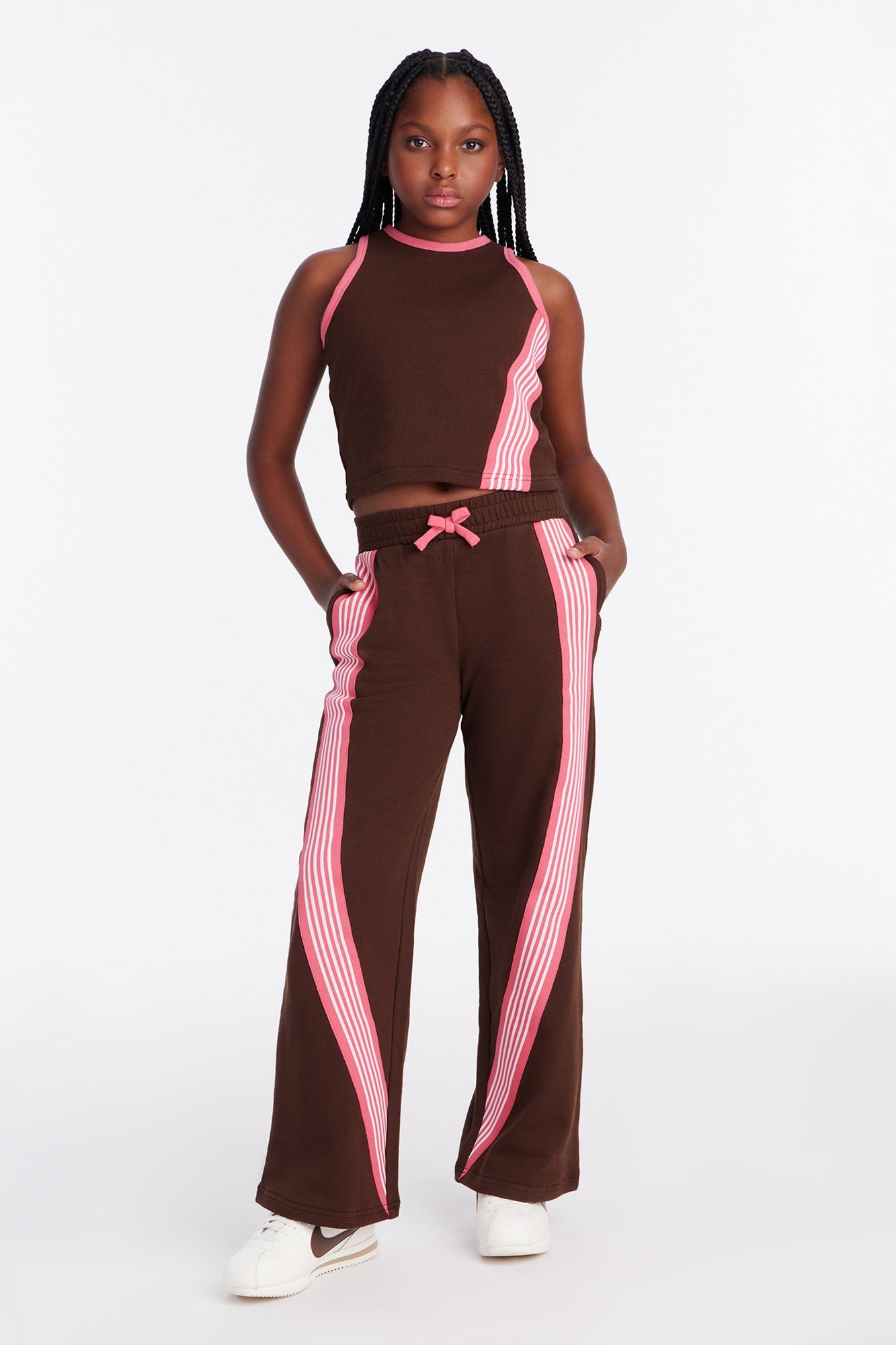 Mini Varsity Babe Pant Set - Chocolate