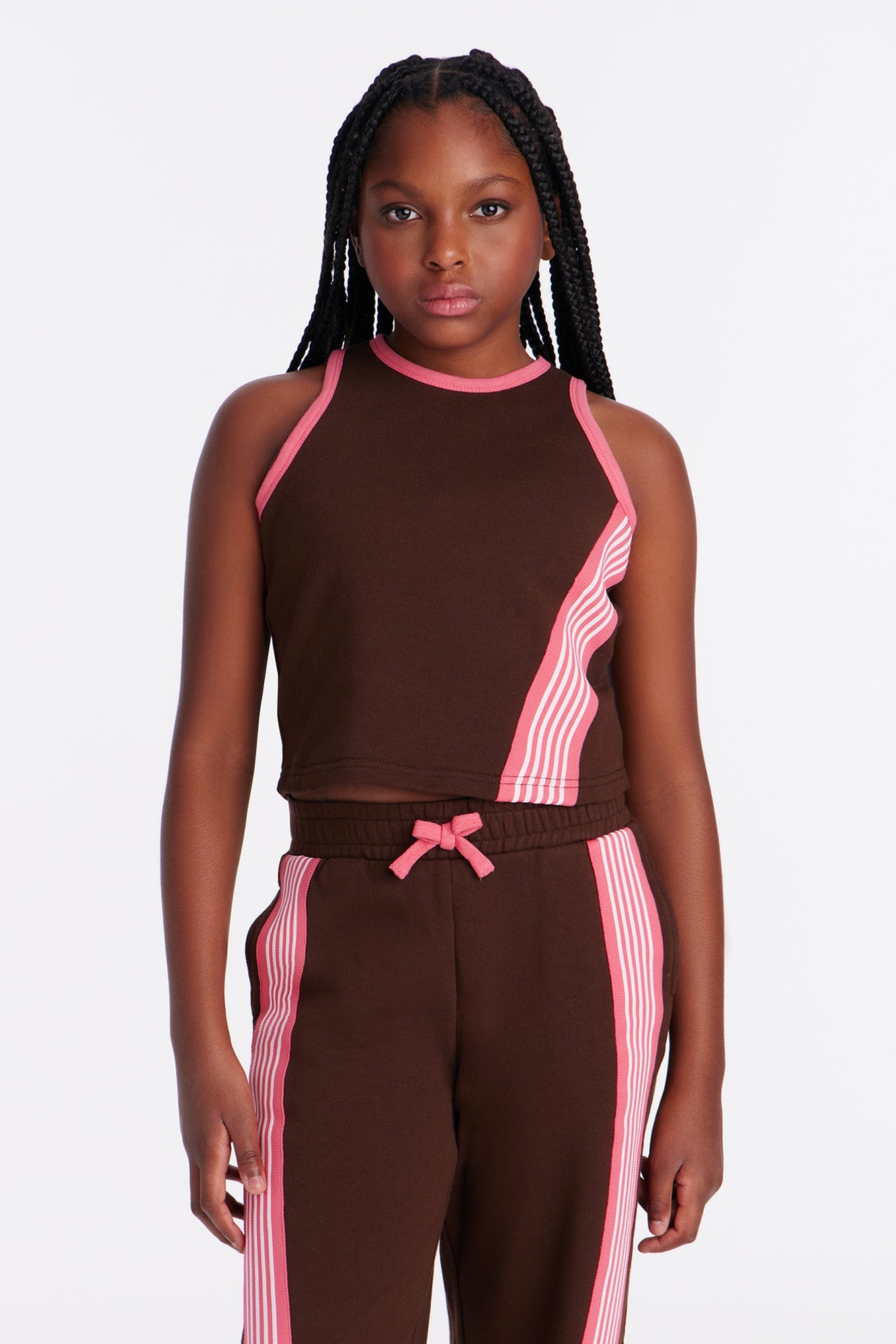 Mini Varsity Babe Pant Set - Chocolate