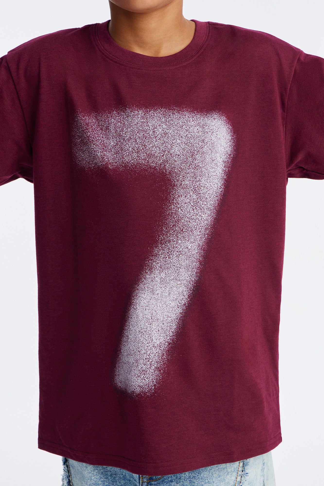 Mini Zone 7 Oversized Short Sleeve Tee - Burgundy