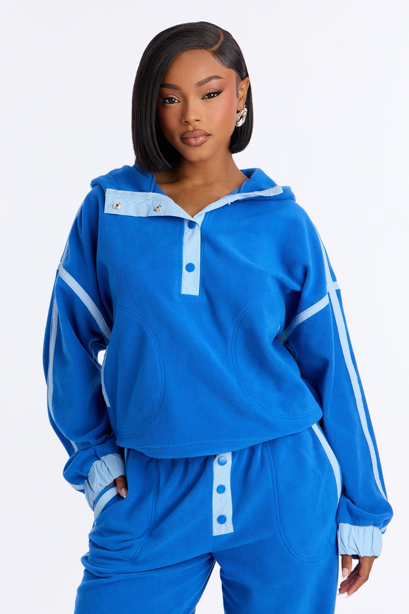 No Rush Polar Fleece Pant Set - Blue