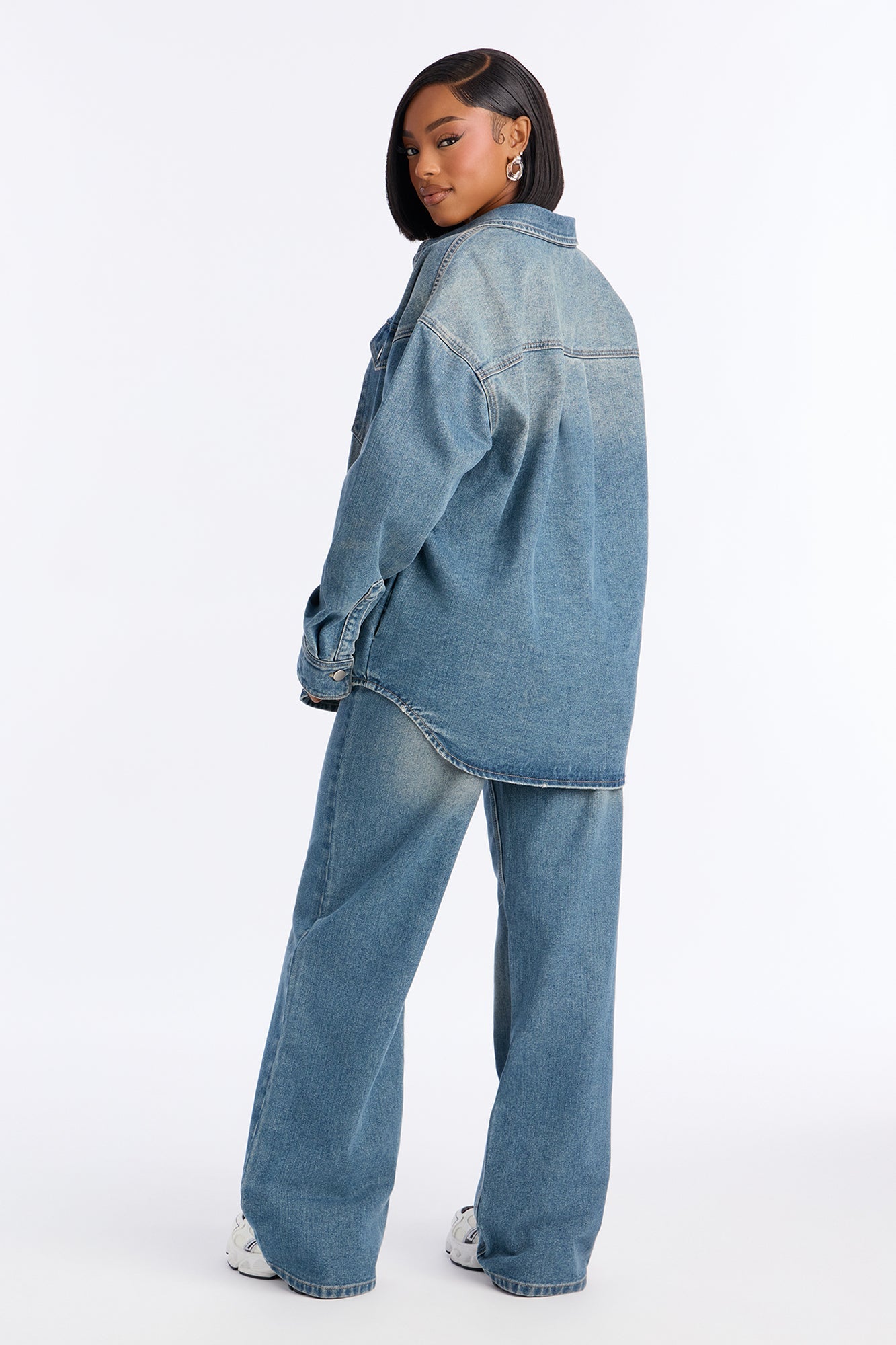 Luna Non Stretch Wide Leg Jeans - Vintage Wash