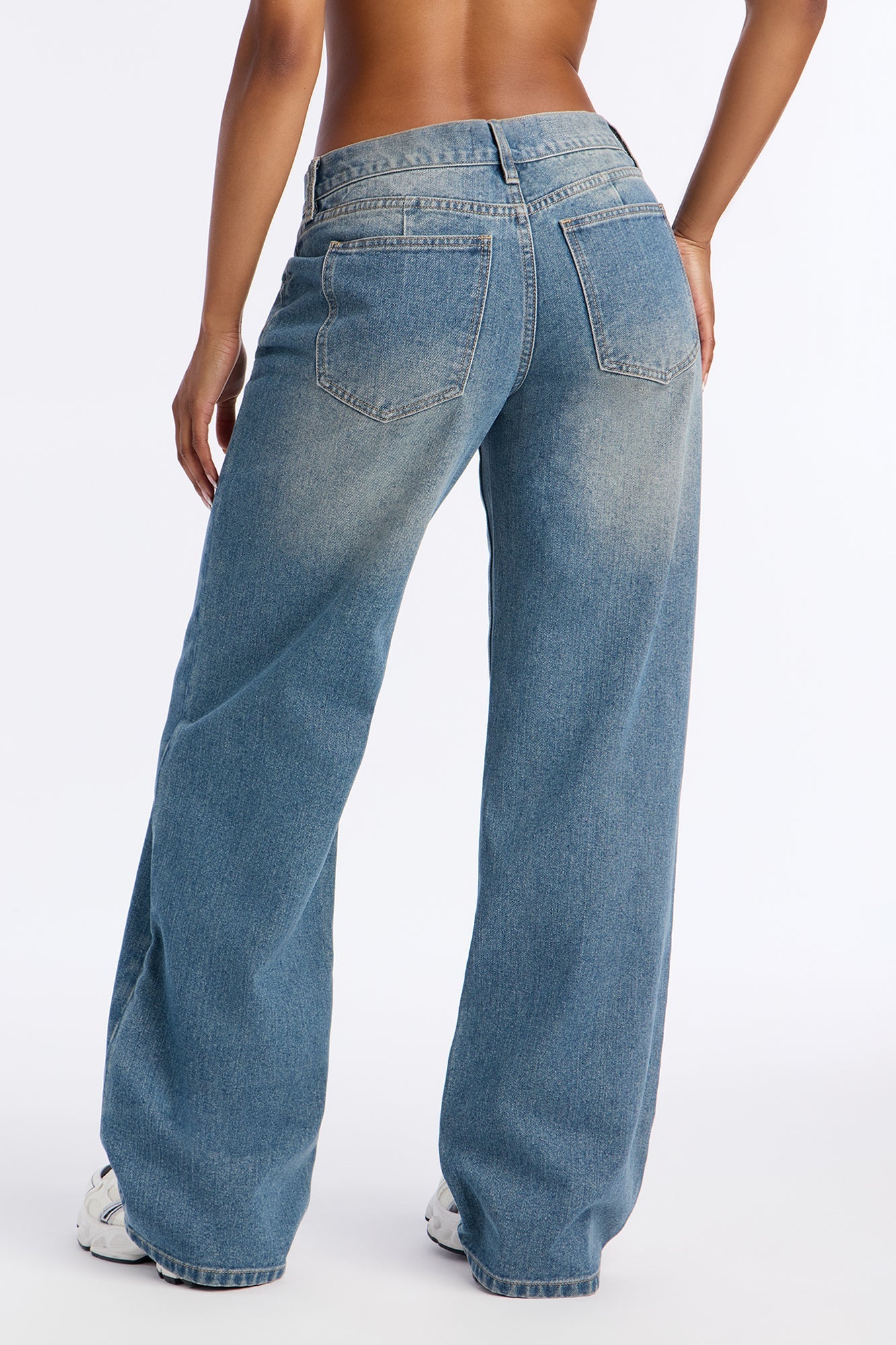 Luna Non Stretch Wide Leg Jeans - Vintage Wash