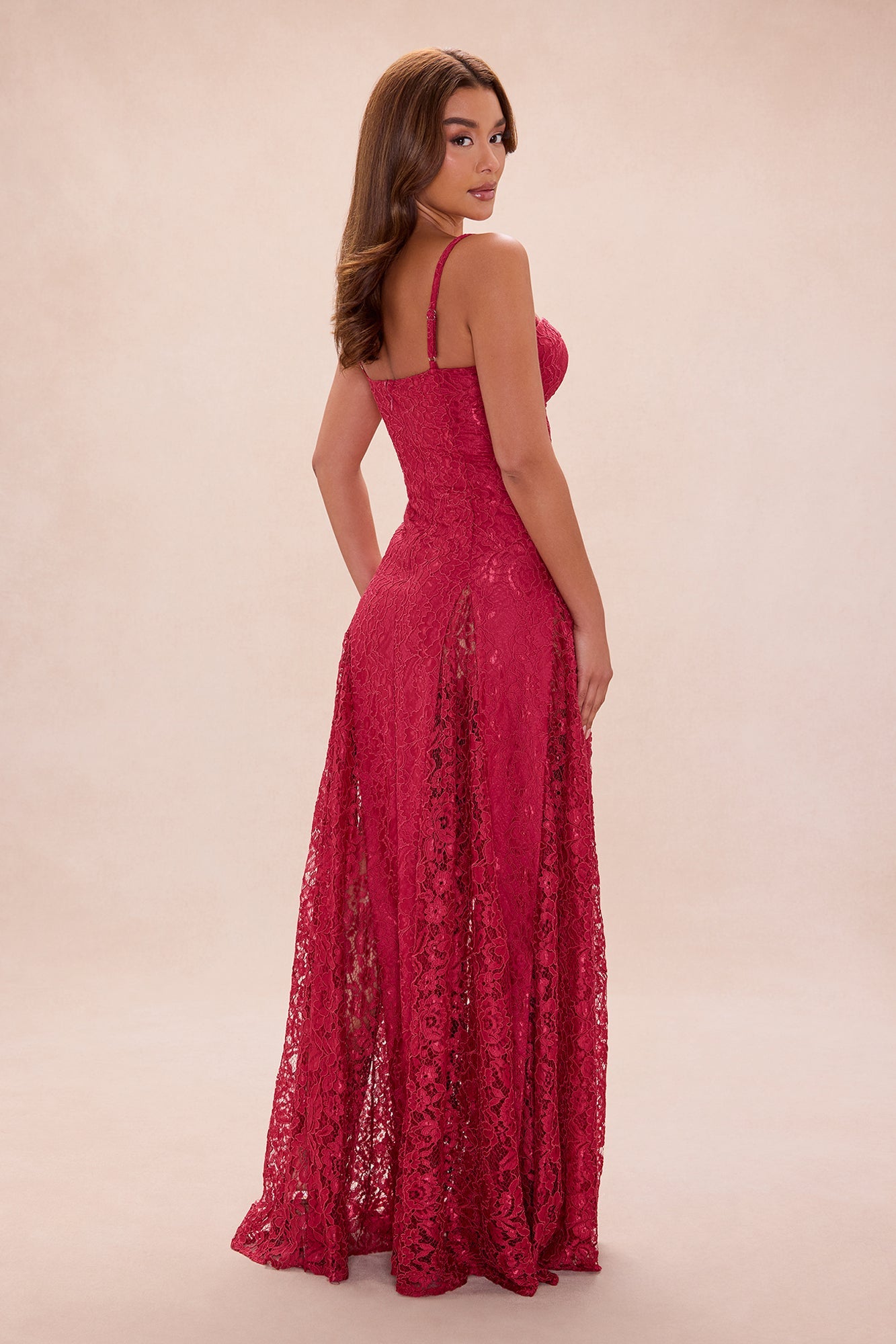 Reina Lace Gown - Wine