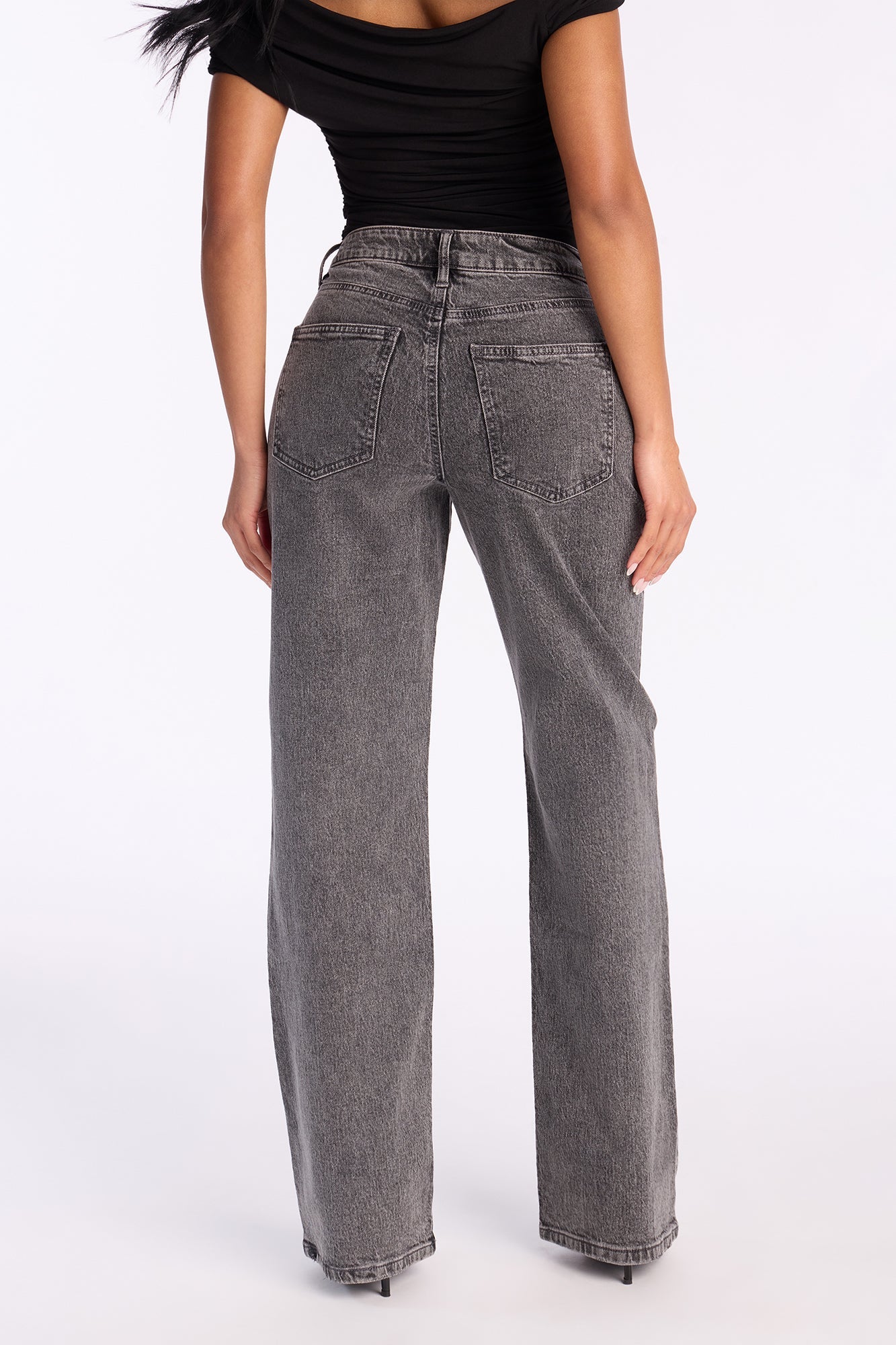 Look Over Slim Straight Leg Jean - Grey