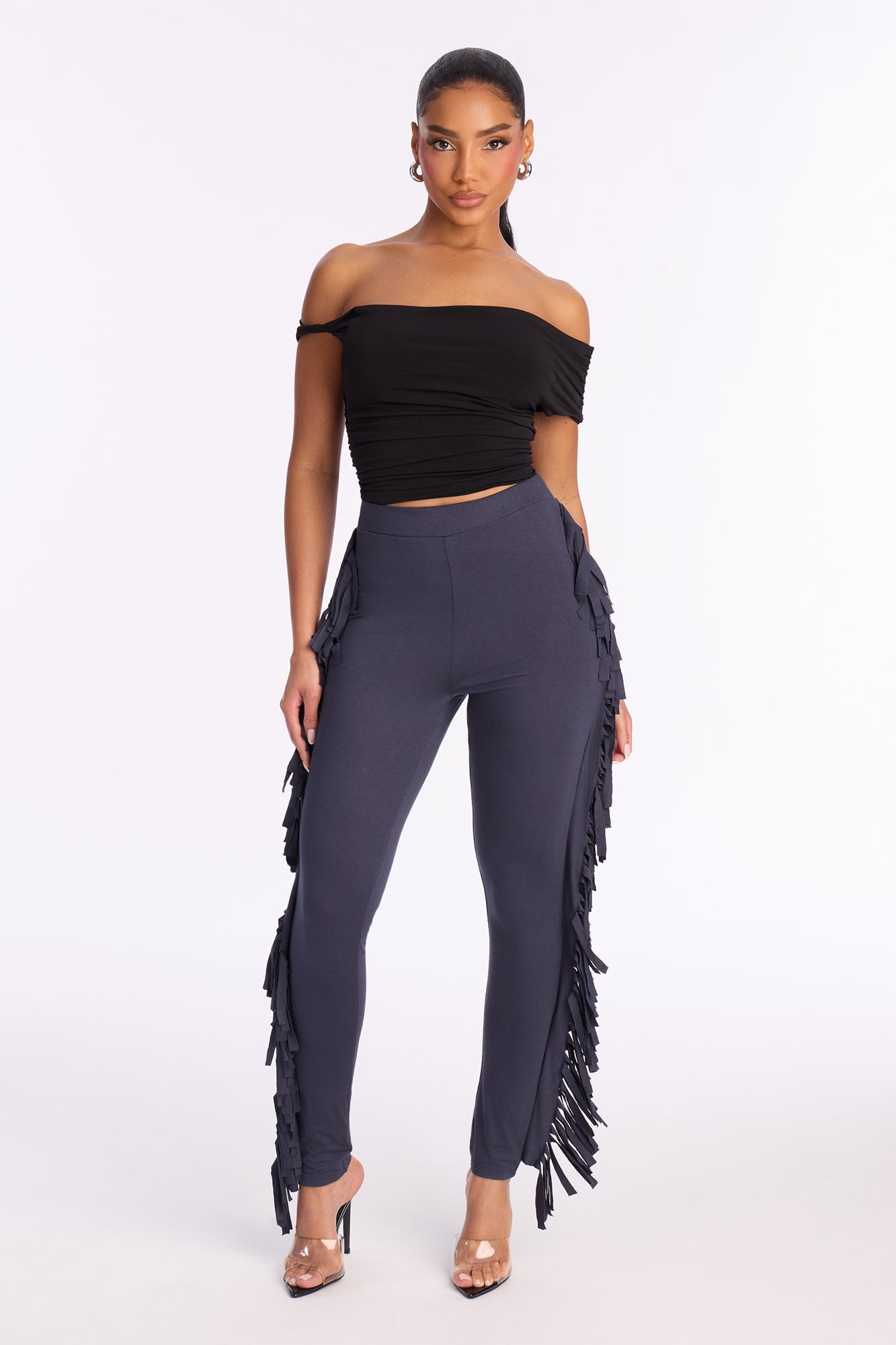 Shake It Like a Fringe Shaker Legging - Charcoal