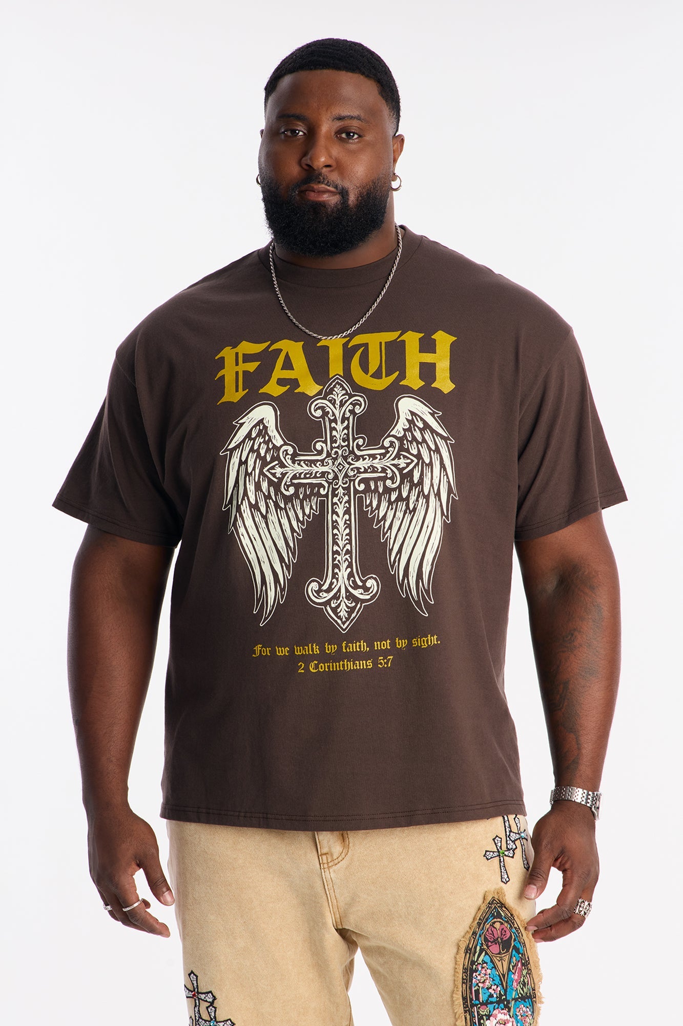 Faith In The Word Short Sleeve Tee - Brown