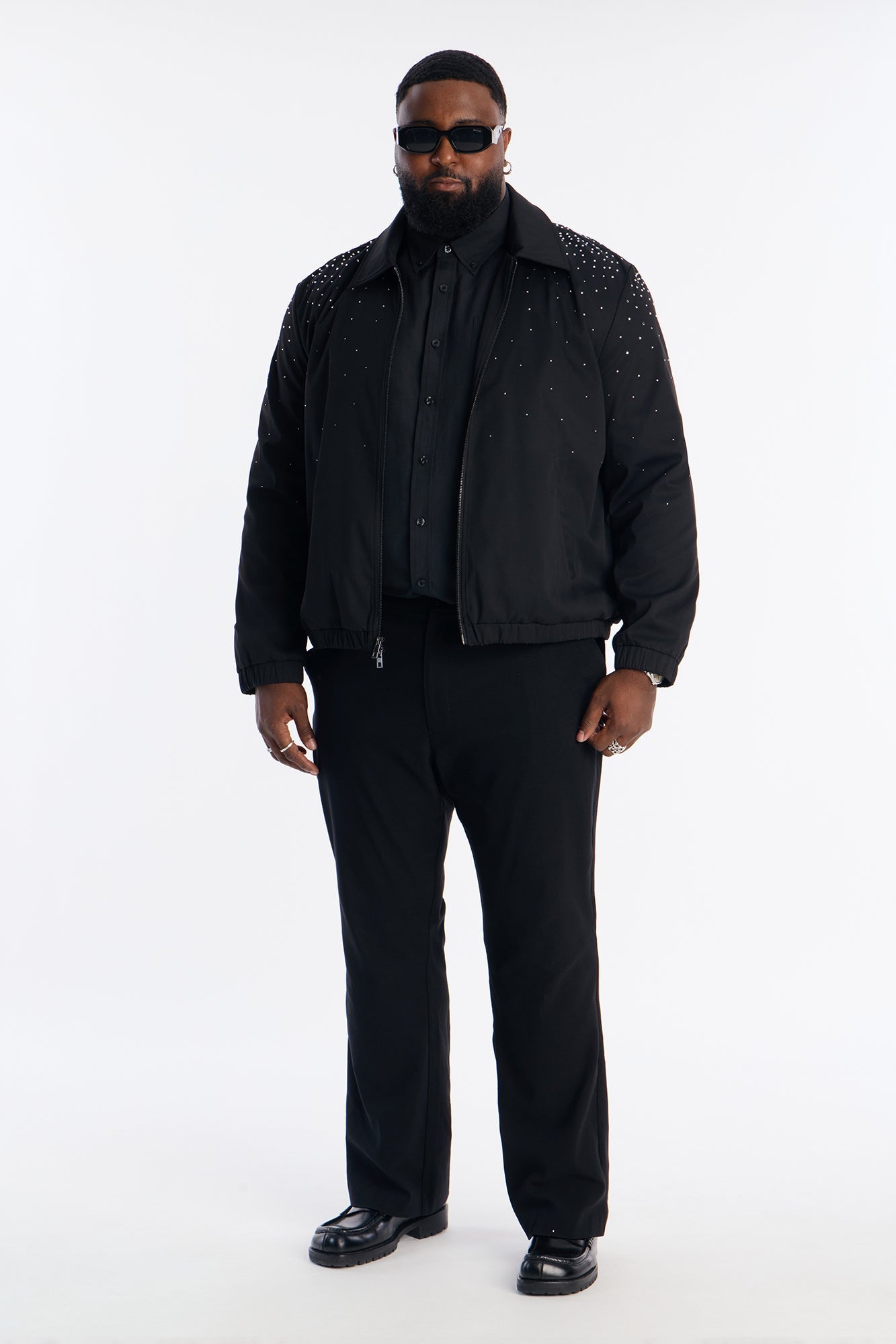 Party Ready Rhinestone Jacket - Black