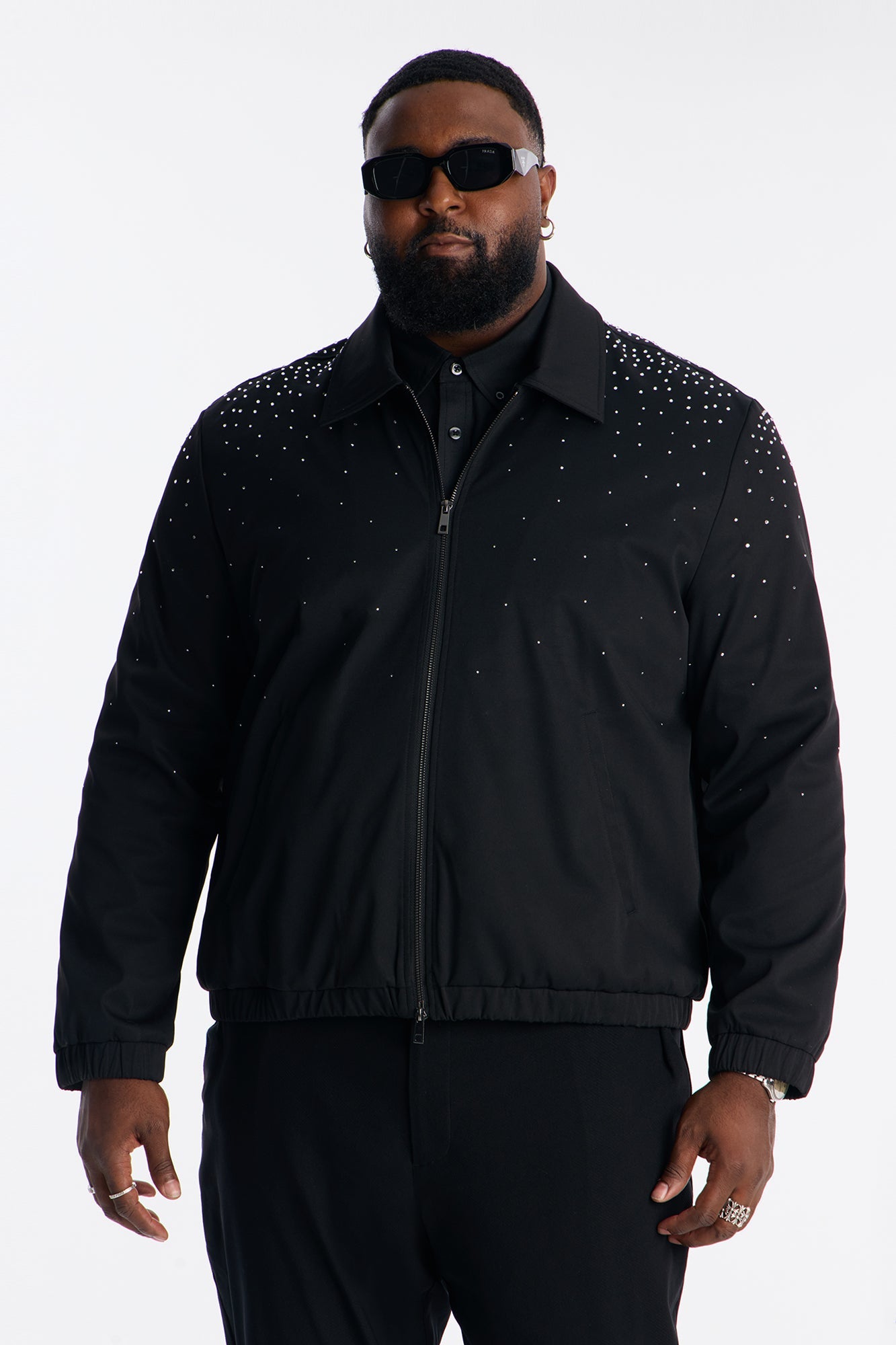 Party Ready Rhinestone Jacket - Black