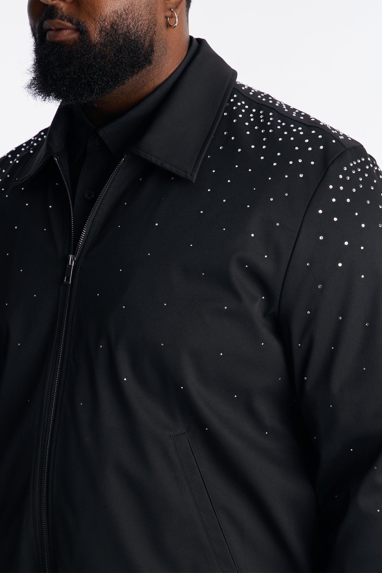 Party Ready Rhinestone Jacket - Black