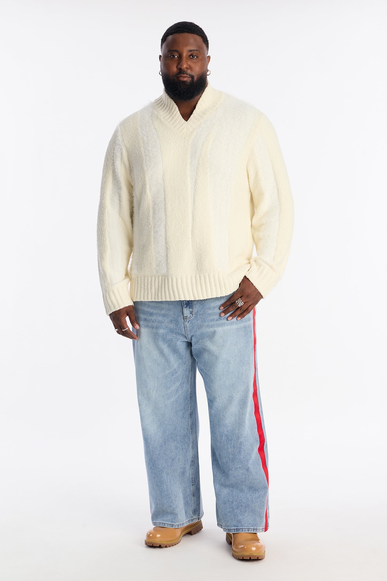 Relaxed Fordham Heights Textured Media Sweater - Off White