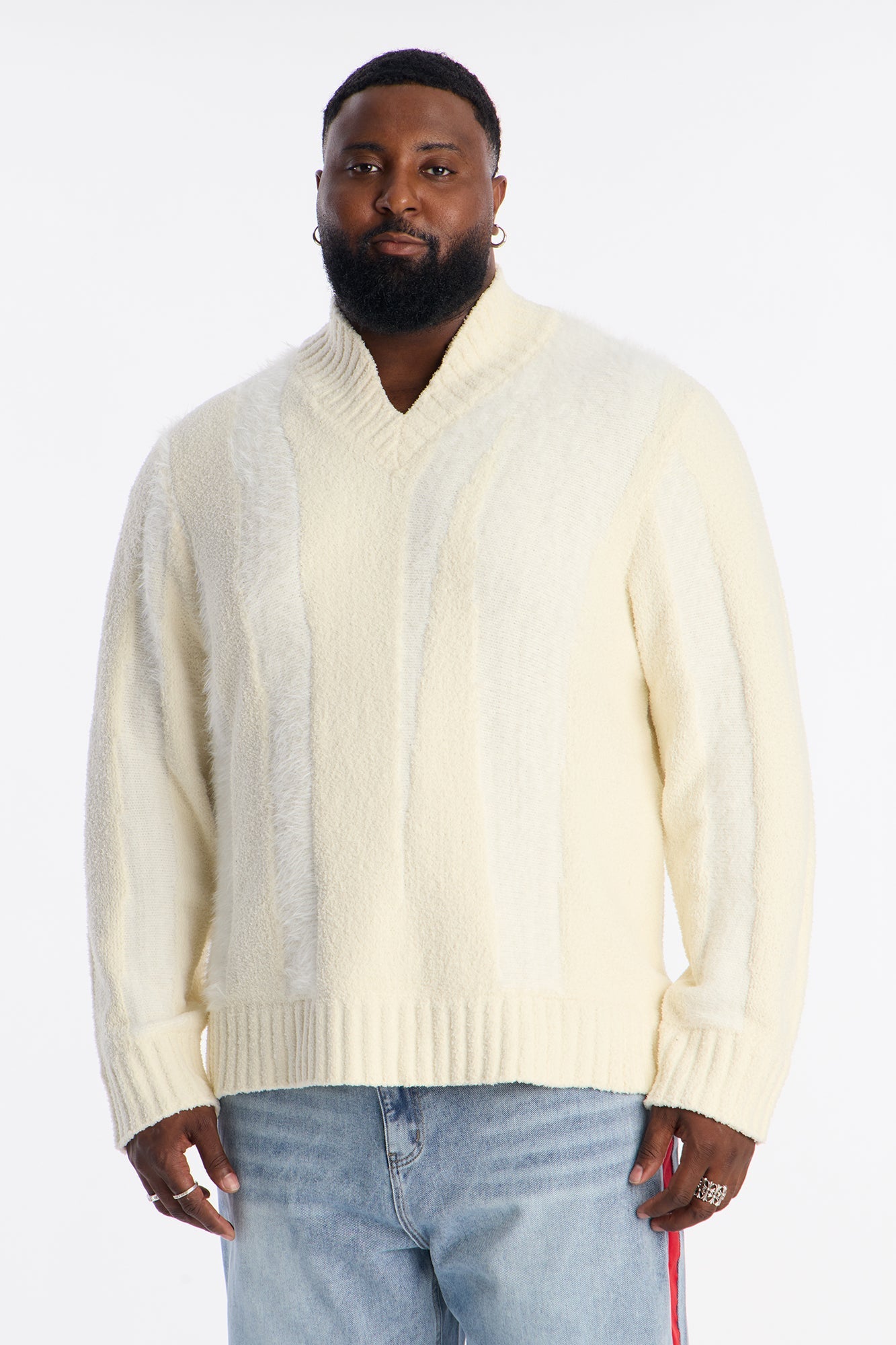 Relaxed Fordham Heights Textured Media Sweater - Off White
